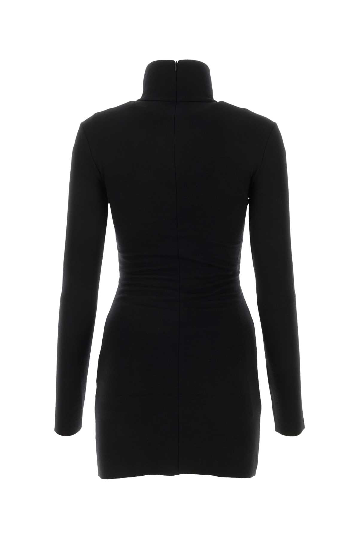 Shop Ami Alexandre Mattiussi Black Stretch Lyocell Blend Mini Dress