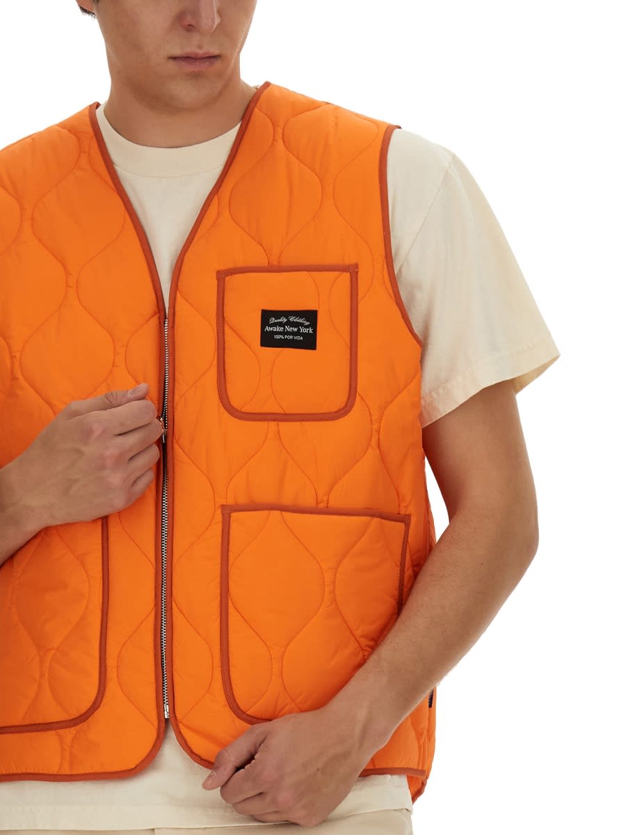 Shop Awake Ny Vests With Logo In Orange