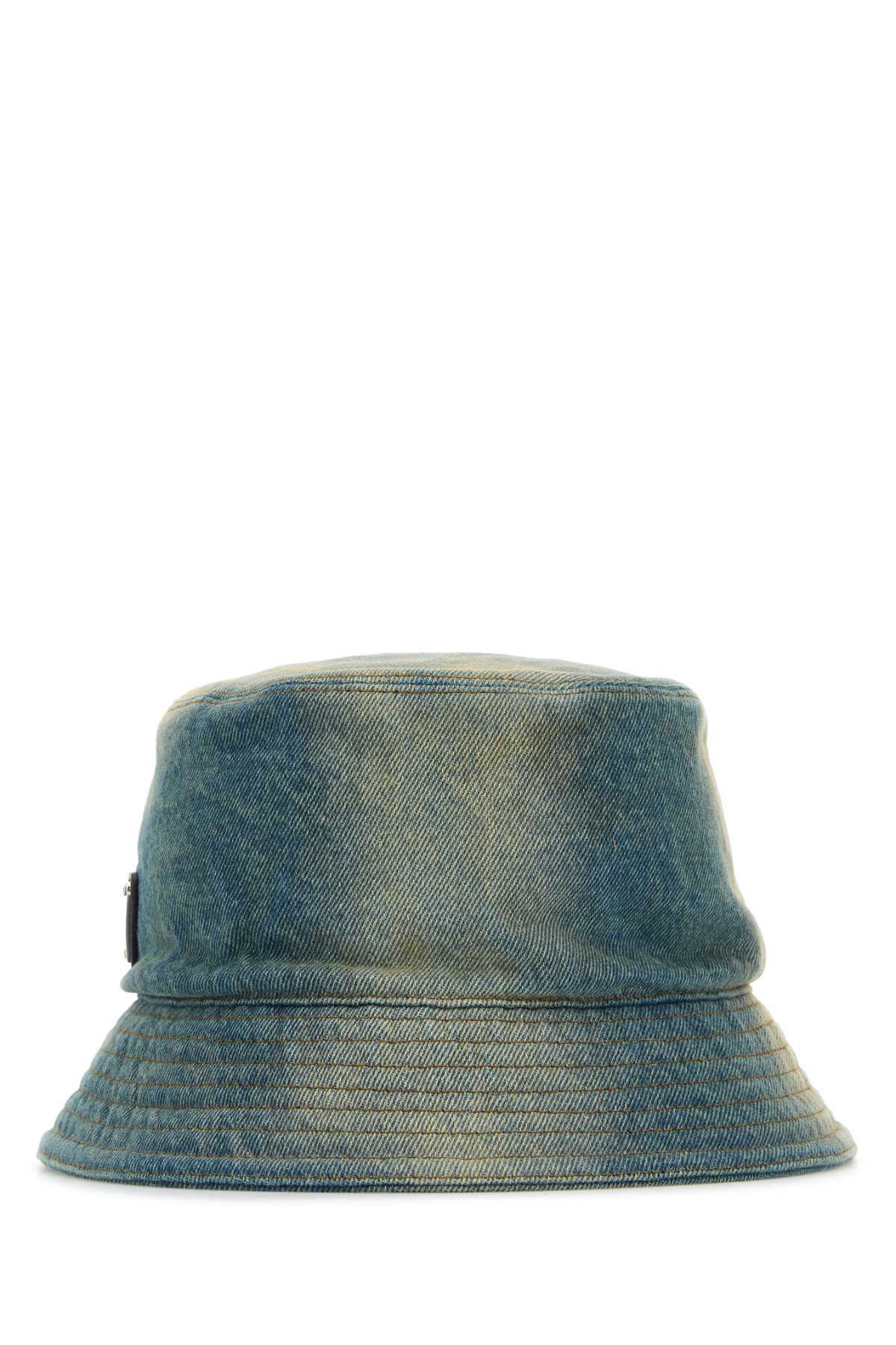 Prada Denim Bucket Hat In Blue