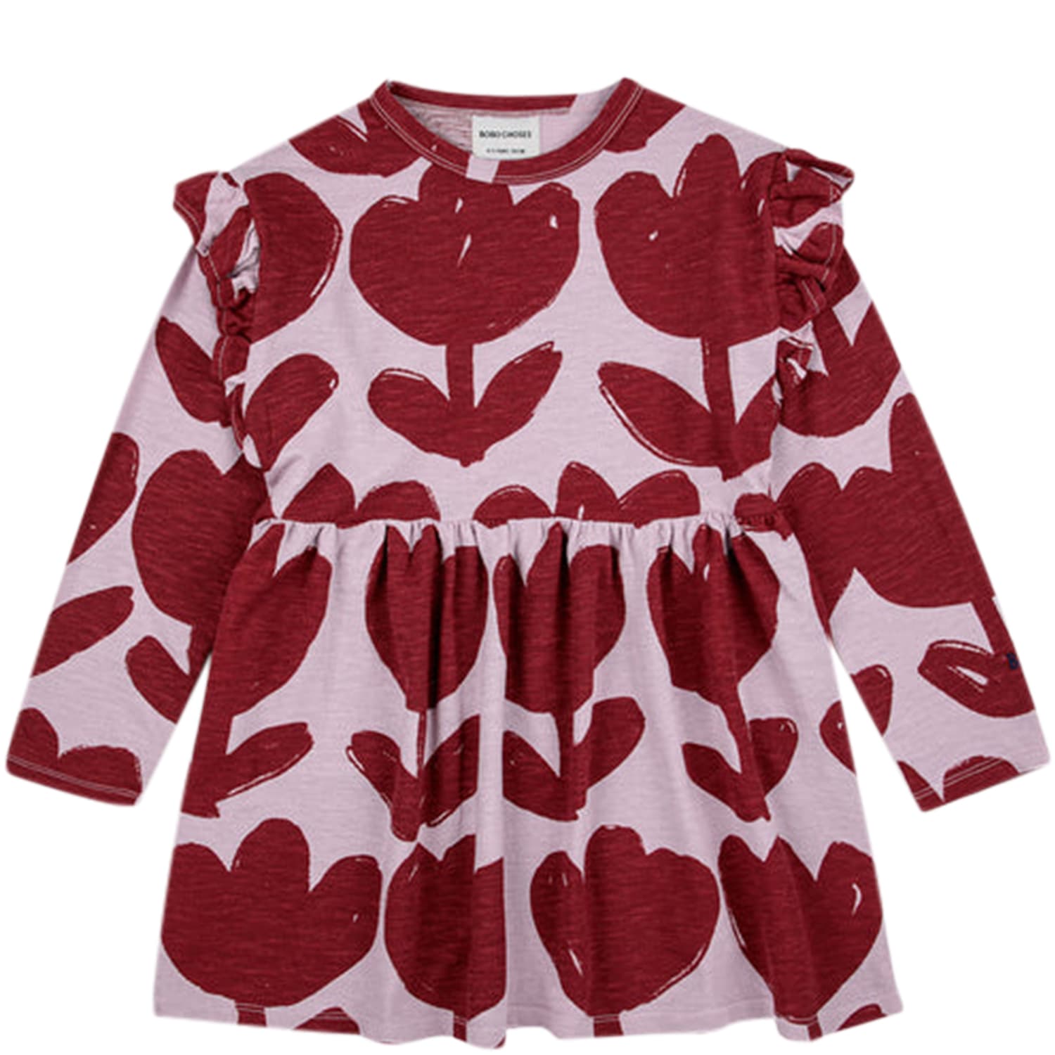 Shop Bobo Choses Pink Dress For Girl With All-over Flowers In Multicolor