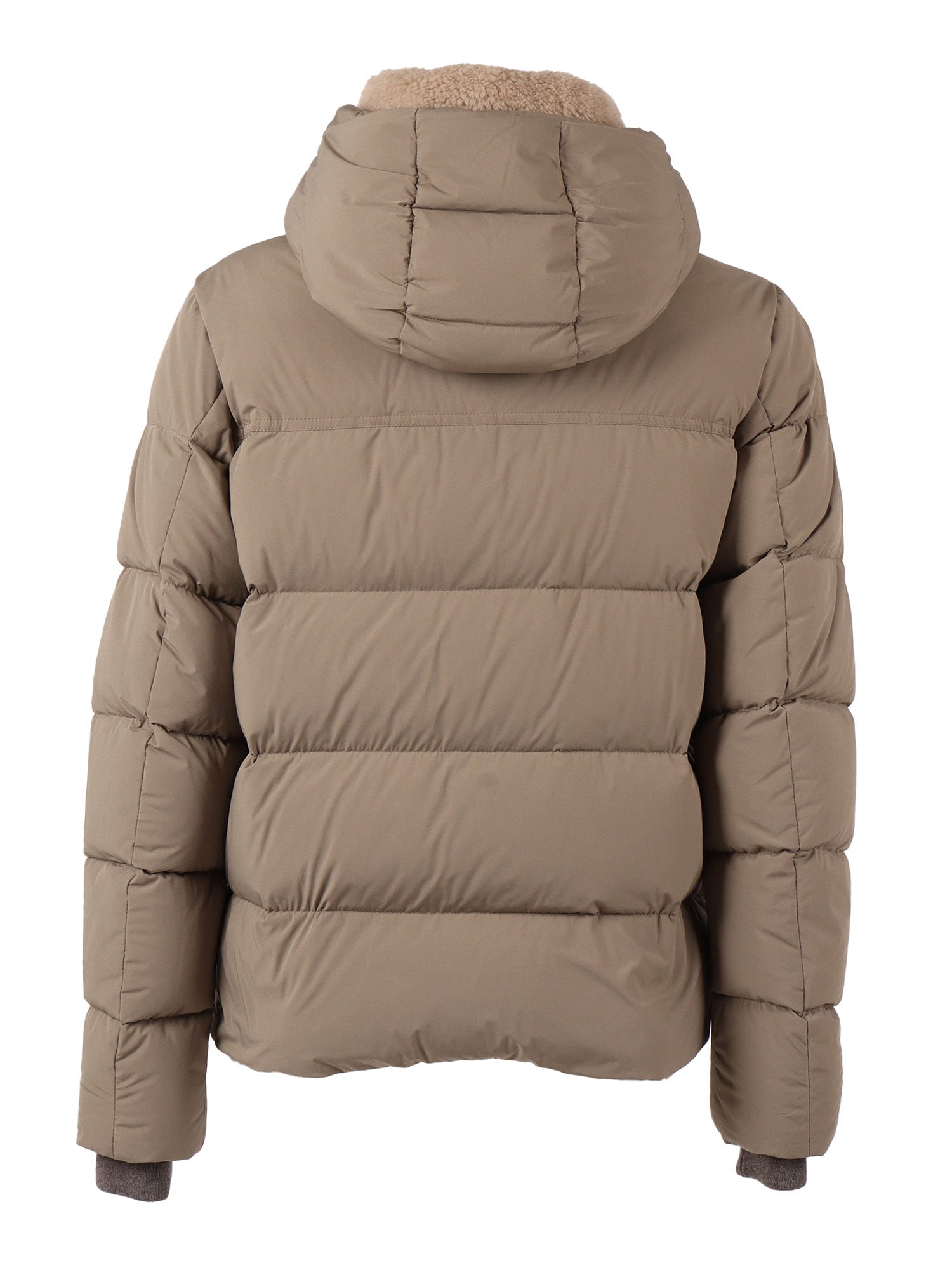 Moorer Cappuccino Nylon Blend Alarick Down Jacket In Brown