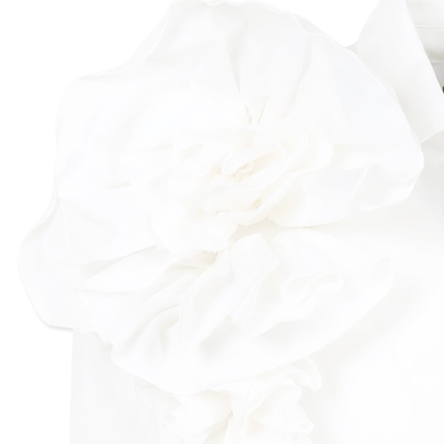Shop Douuod White Shirt For Girl With Roses In Ivory