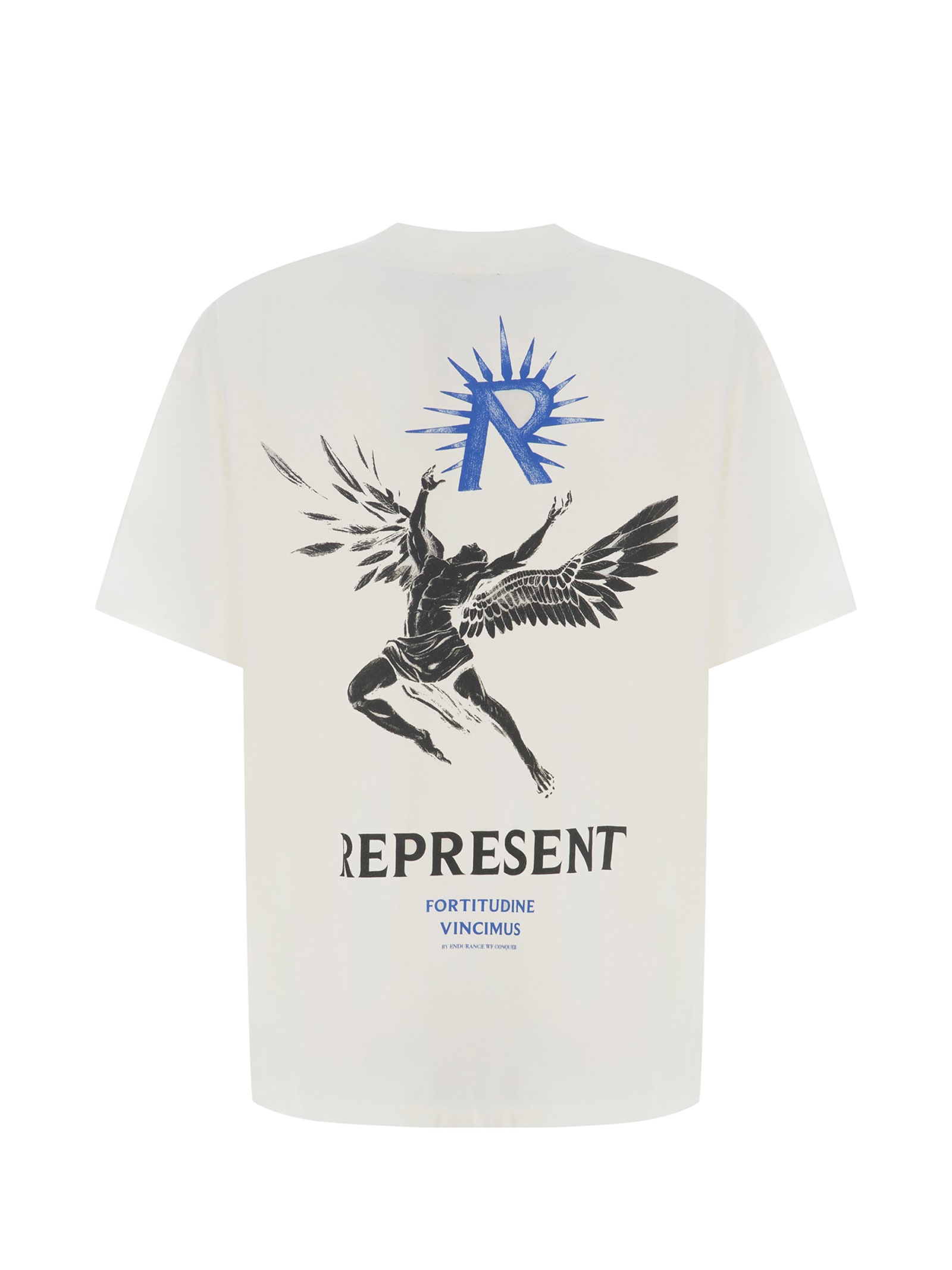 Shop Represent T-shirt  Icaro Made Of Cotton In Off White