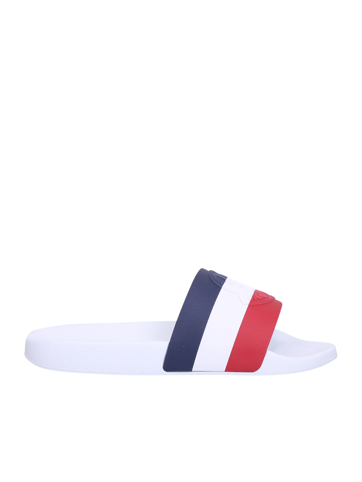 Moncler Striped Embossed-logo Slides