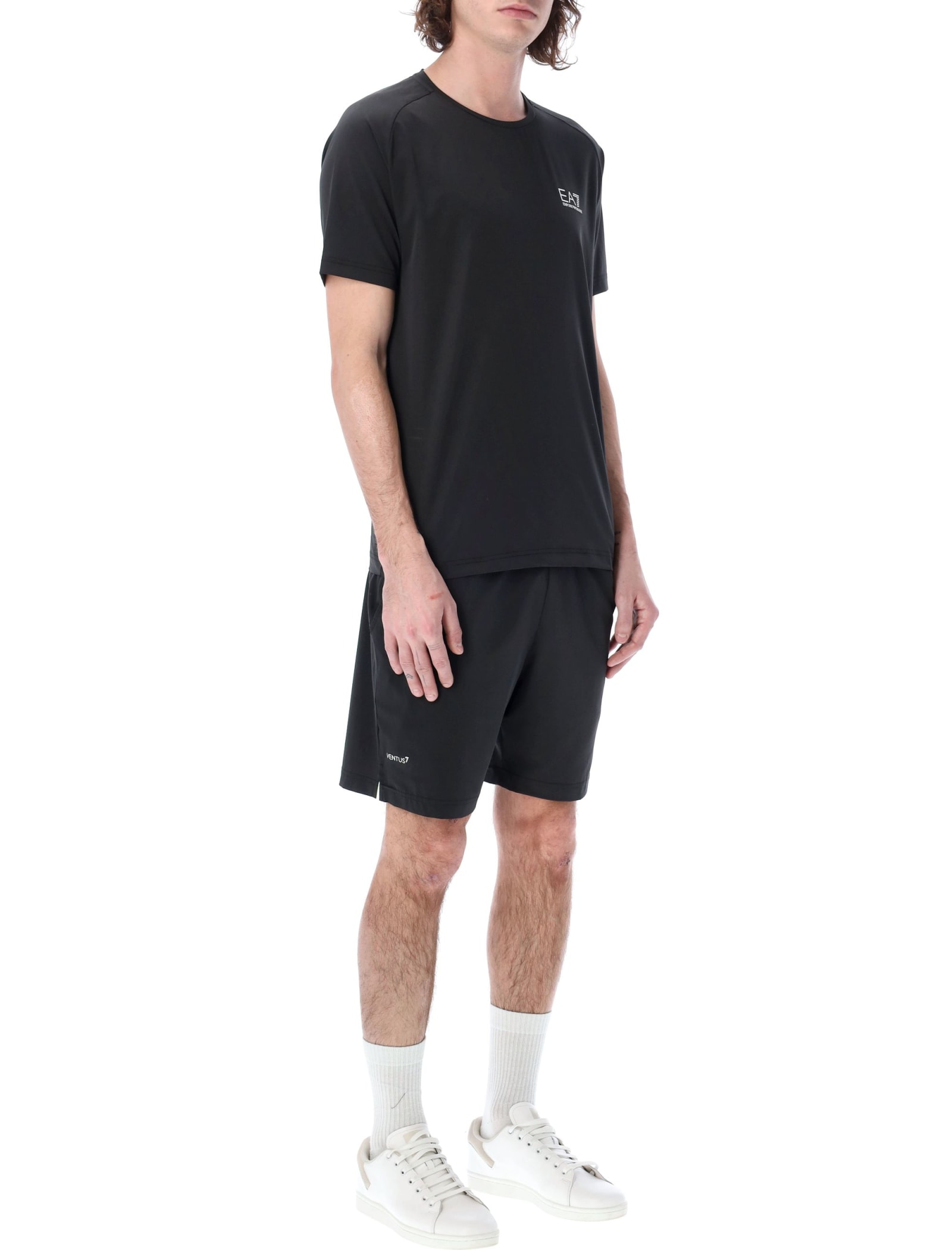 Shop Ea7 Dynamic Athlete T-shirt And Shorts Set In Black