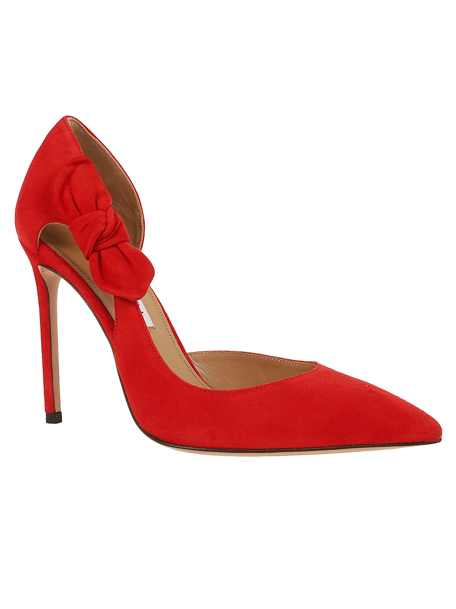 Shop Aquazzura Very Bow Tie Pump 105 In Lipstick