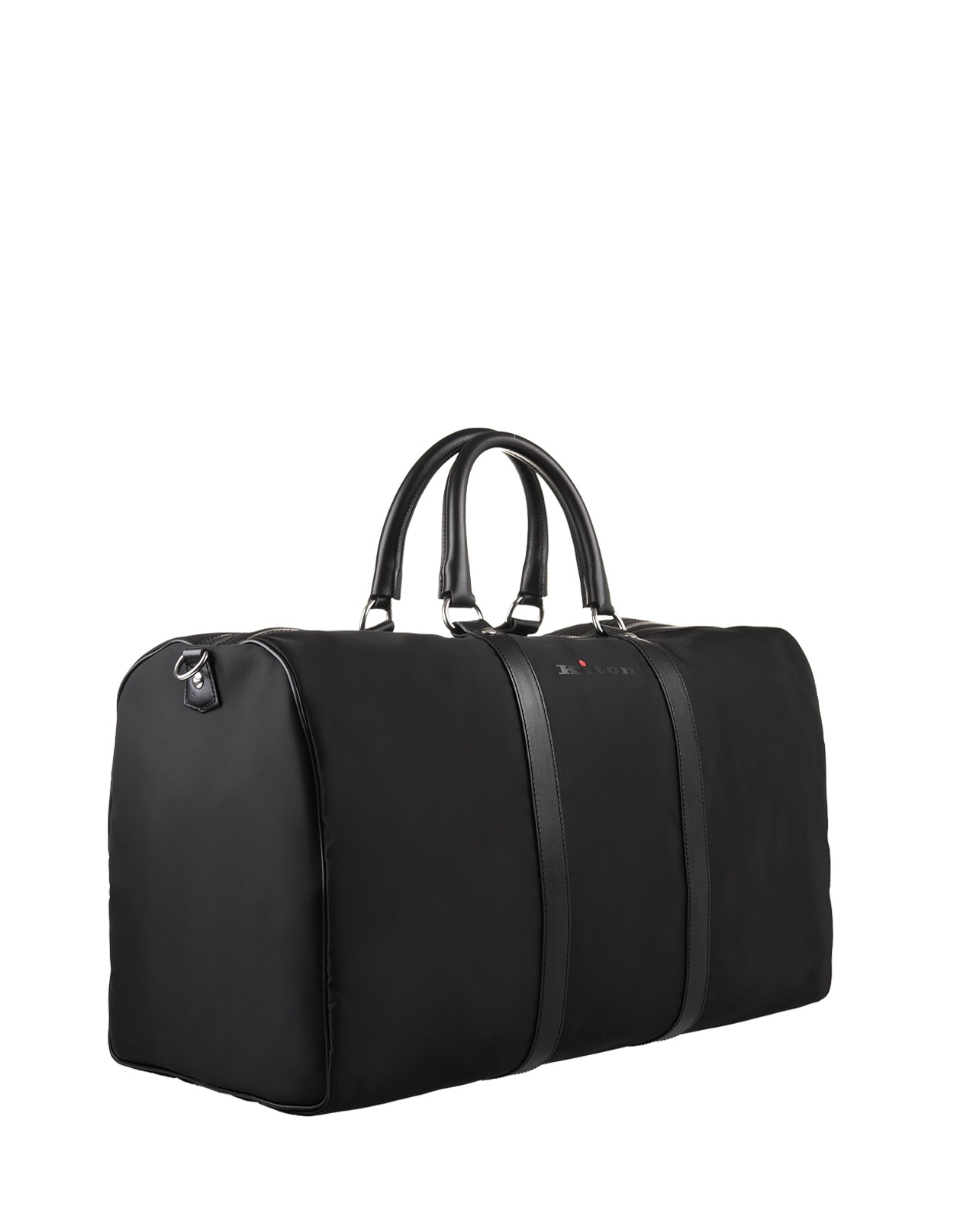 Shop Kiton Black Travel Bag With Logo