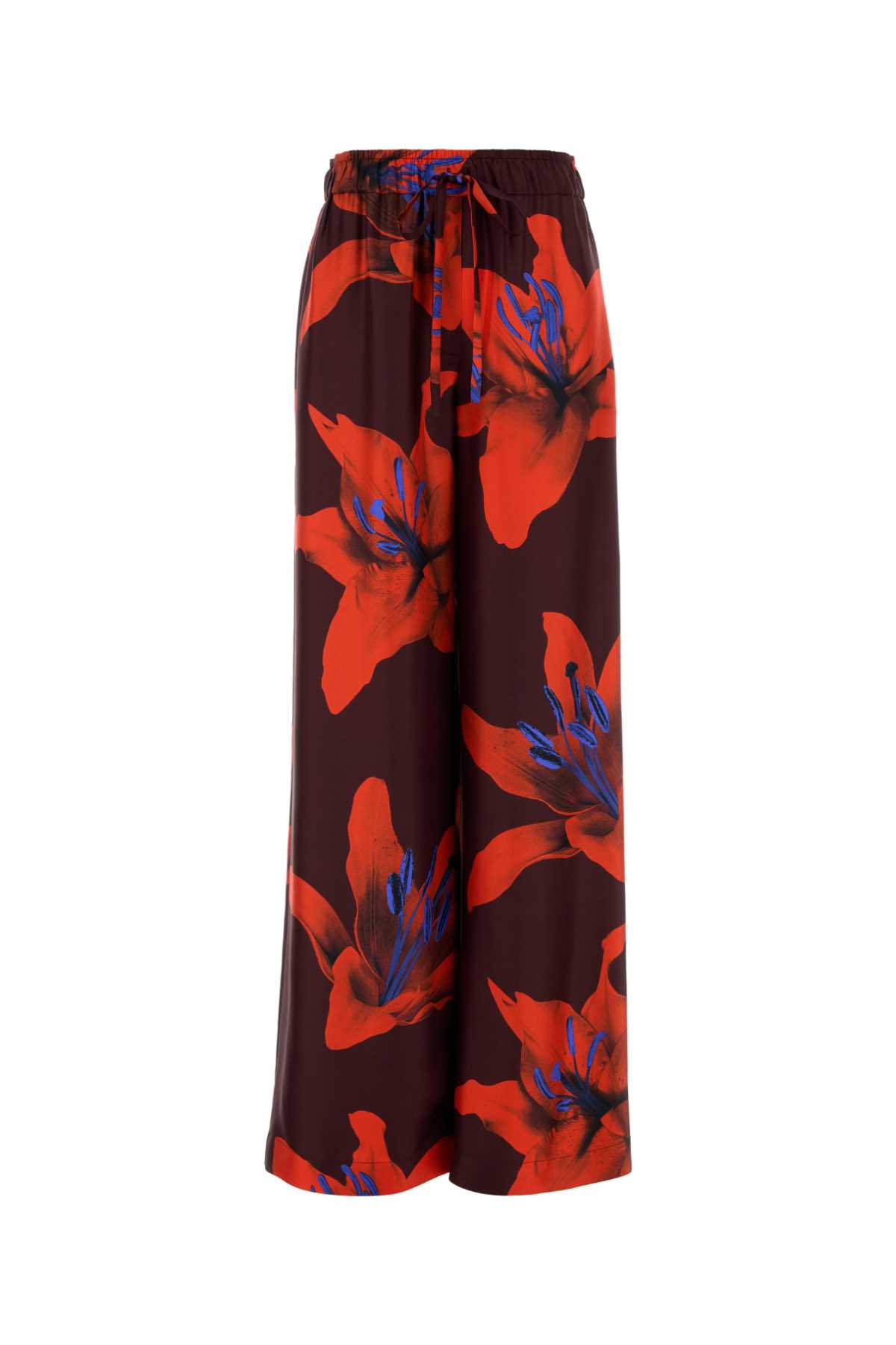 Printed Satin Wide-leg Pant