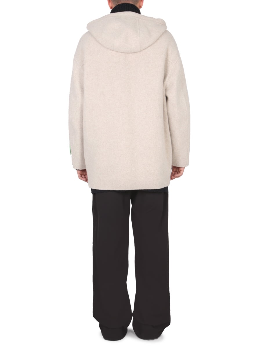 Shop Off-white Hooded Jacket In Powder