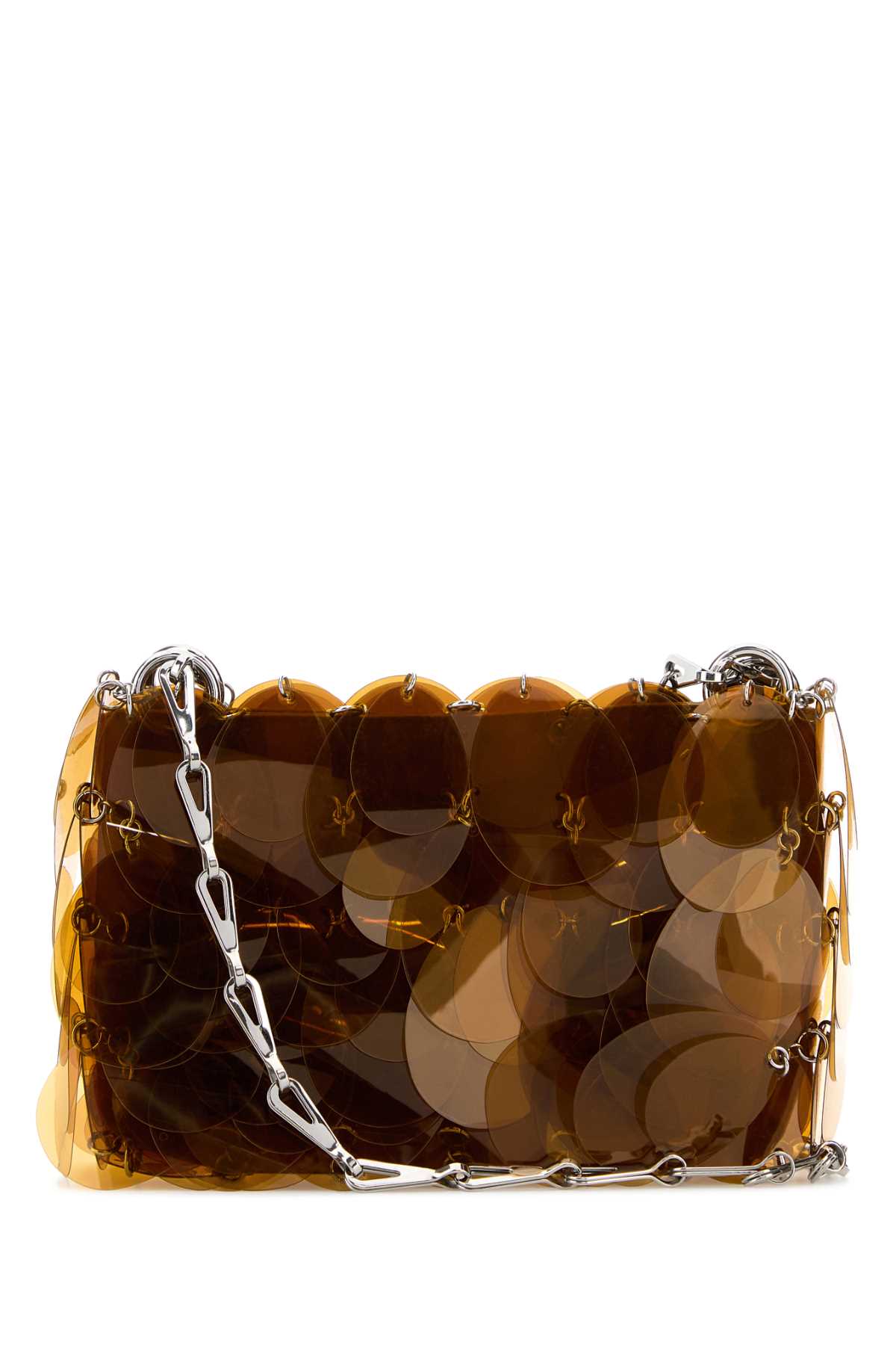 Rabanne Camel Maxi Sequins Shoulder Bag In Brown