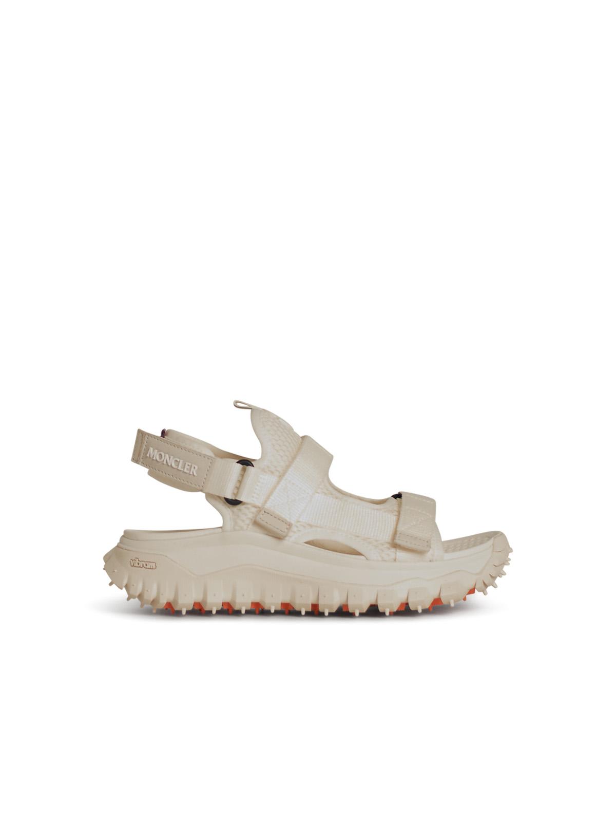 Moncler Trailgrip Ivory Mesh Sandals In White