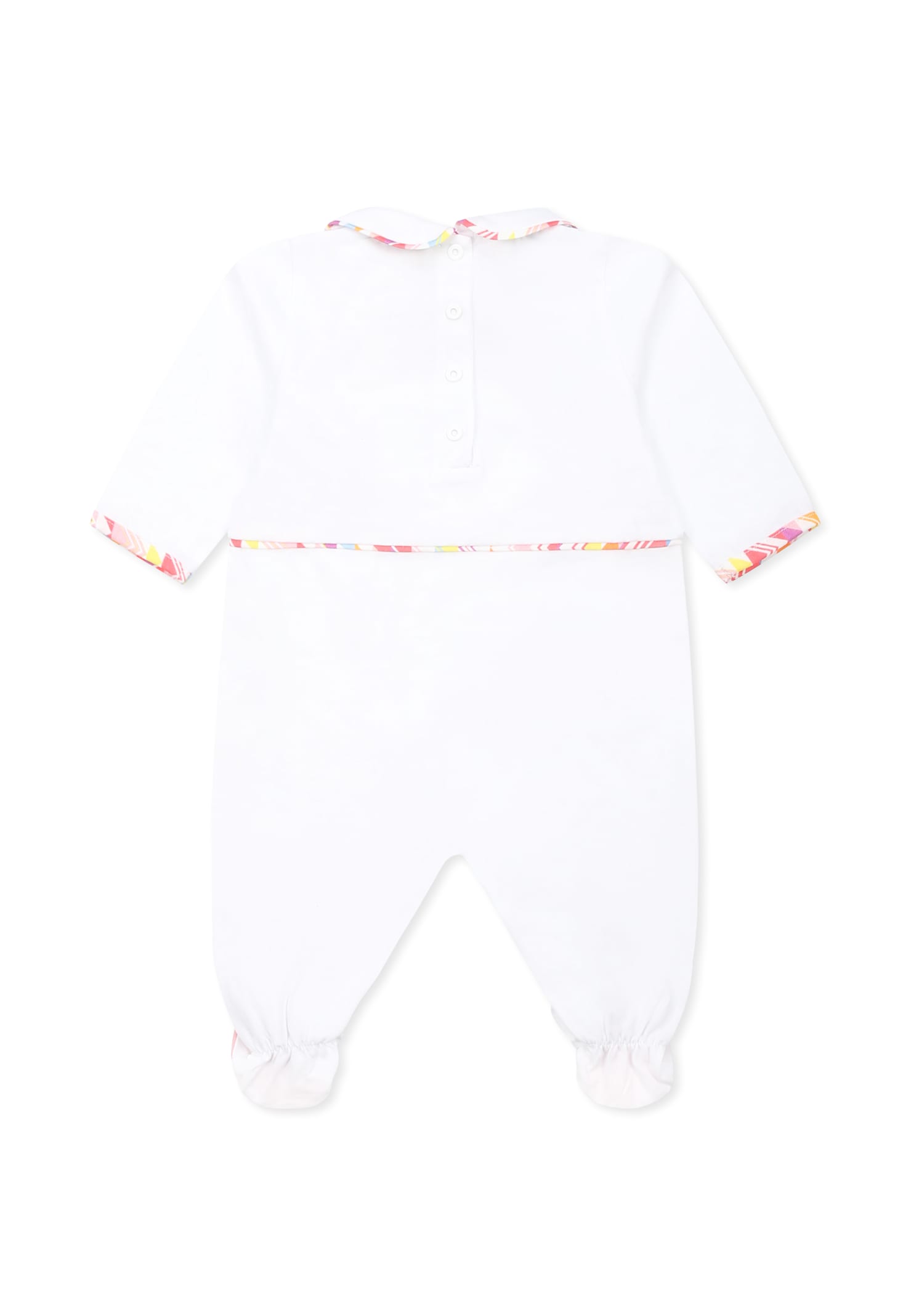 Missoni Pink Babygrow Set For Baby Girl With Logo In White