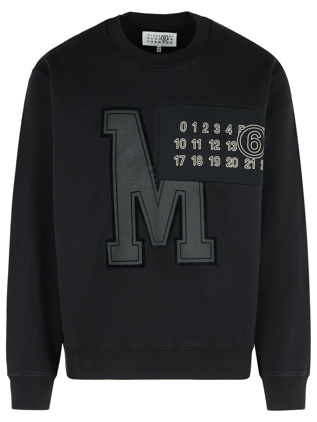 Mm6 Maison Margiela Numeric Motif Embroidered Sweatshirt In Black