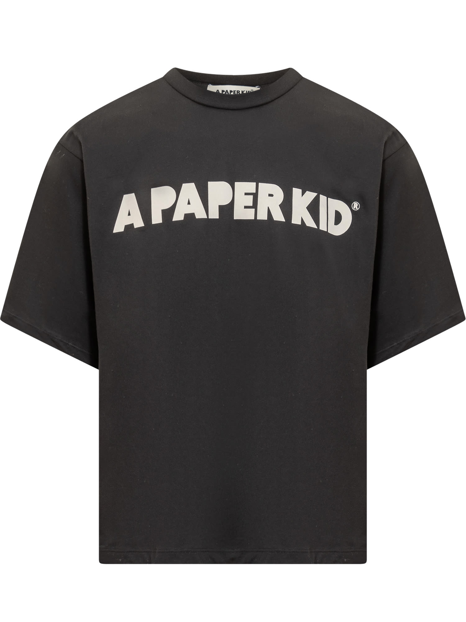 A Paper Kid Logo-print Cotton T-shirt In Black