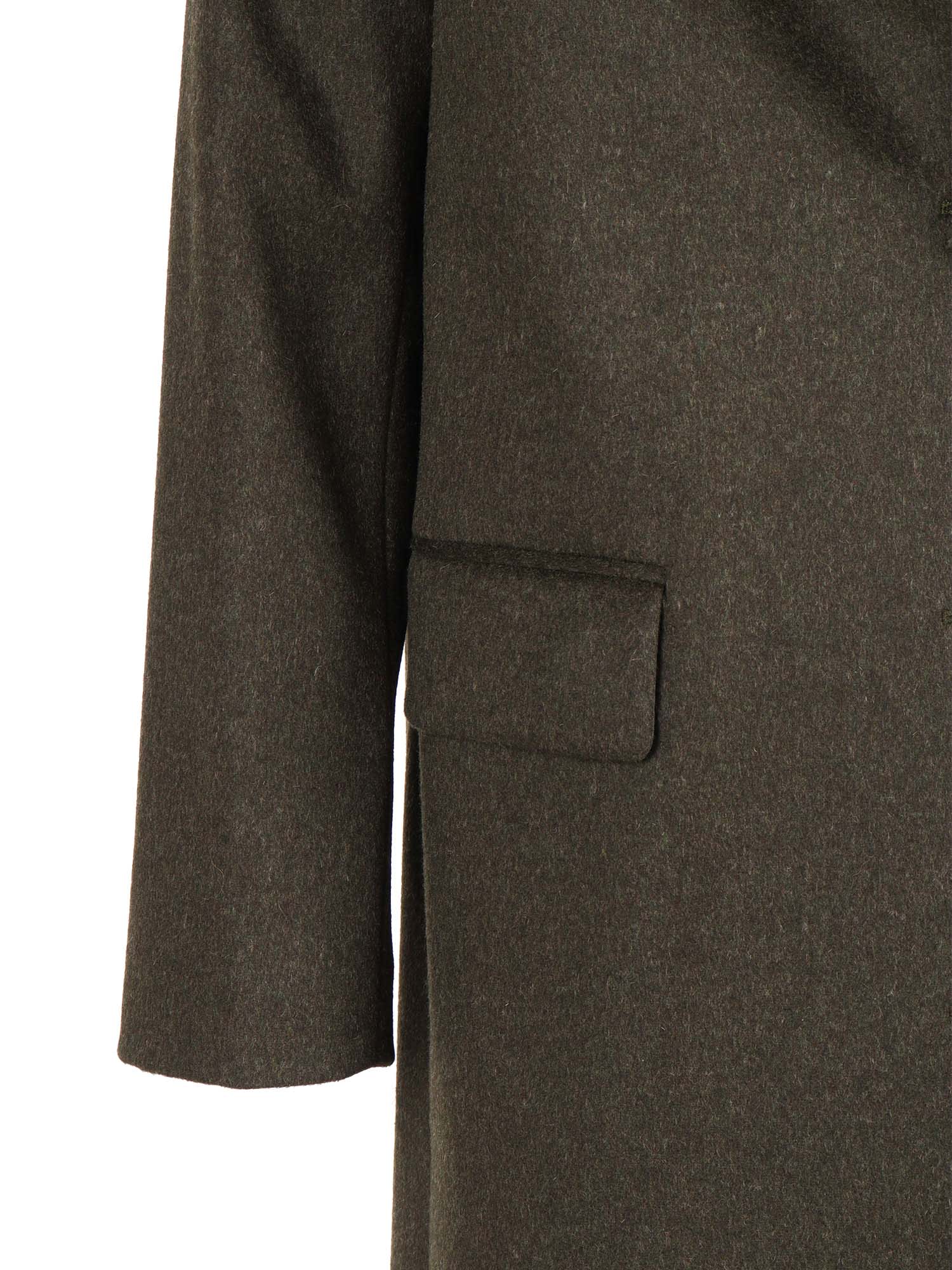 Aspesi Mid-length Tailored Coat With Structured Collar In Green