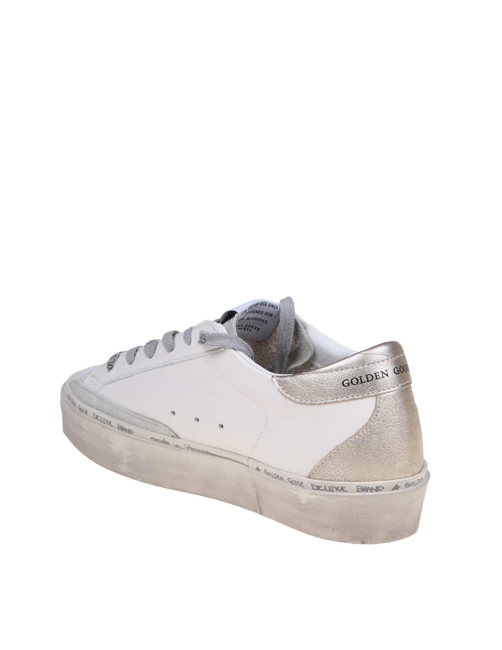 Shop Golden Goose Hi Star Sneakers In White/platinum Leather And Suede In White/ice/silver/platinum