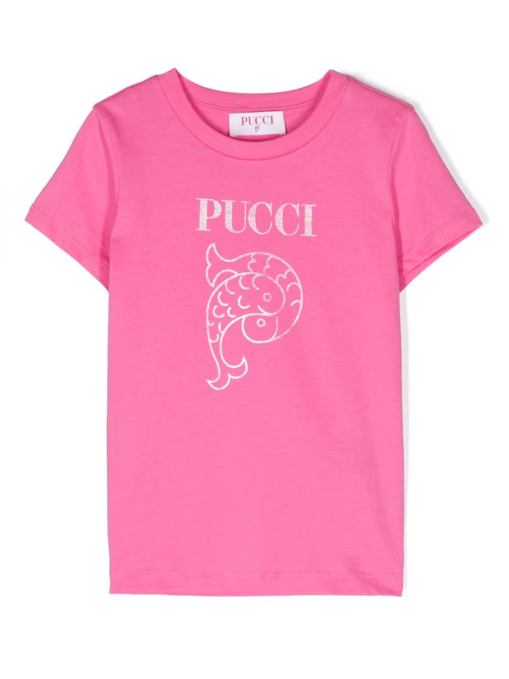Shop Pucci Fuchsia T-shirt With  P Print In Pink