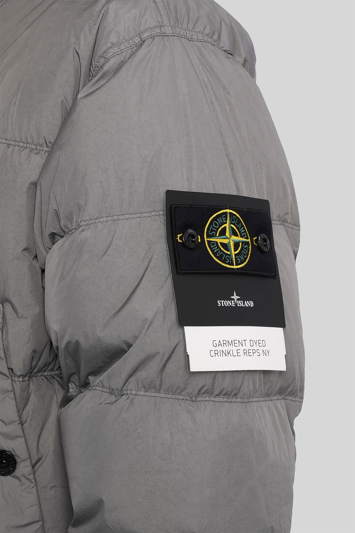 Stone Island Grey Recycled Nylon Reps Down Jacket In Gray