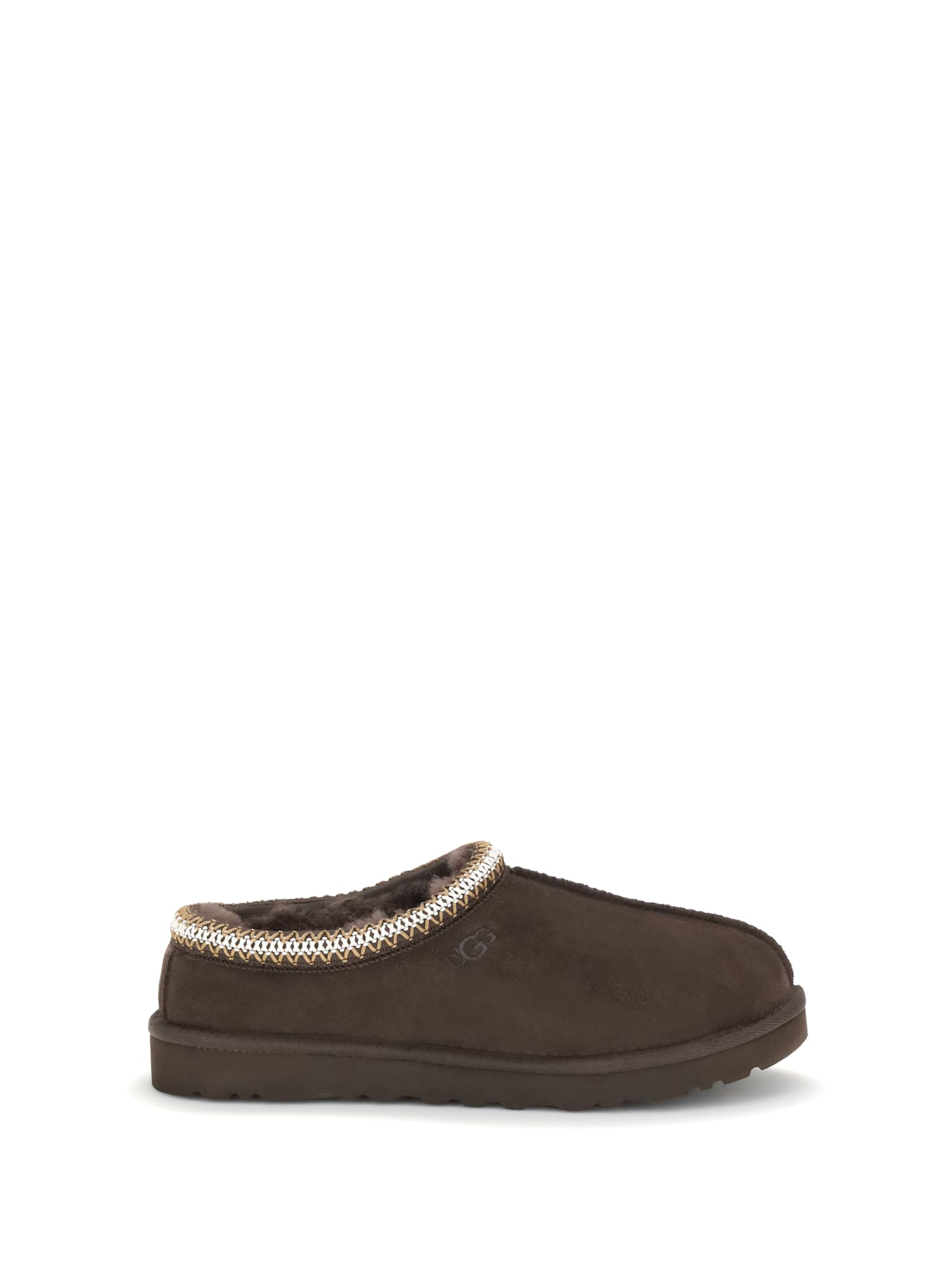 Ugg Suede Leather Slip-on Slipper With Plush Interior In Brown