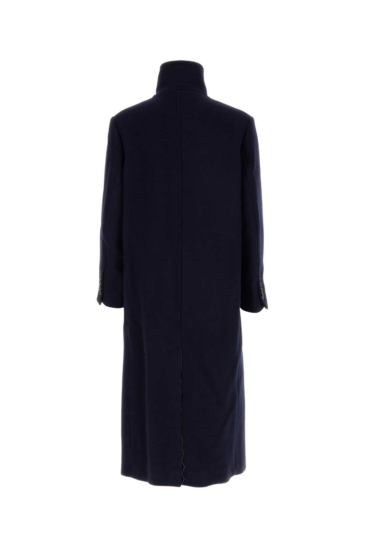 Shop Ami Alexandre Mattiussi Midnight Blue Wool Coat In Navyblue