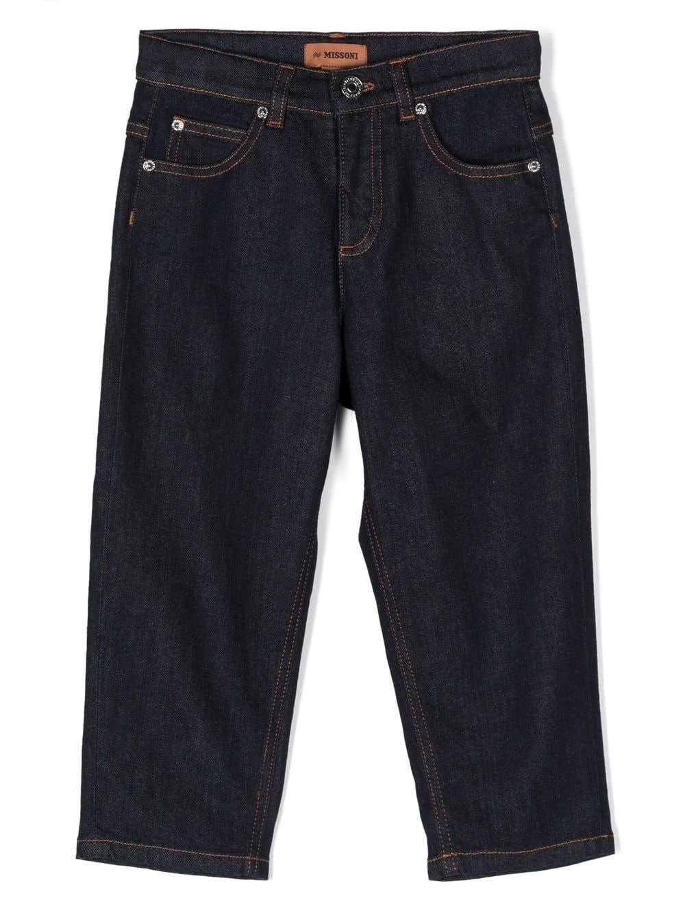 Missoni Straight-leg Dark-wash Jeans In Blue