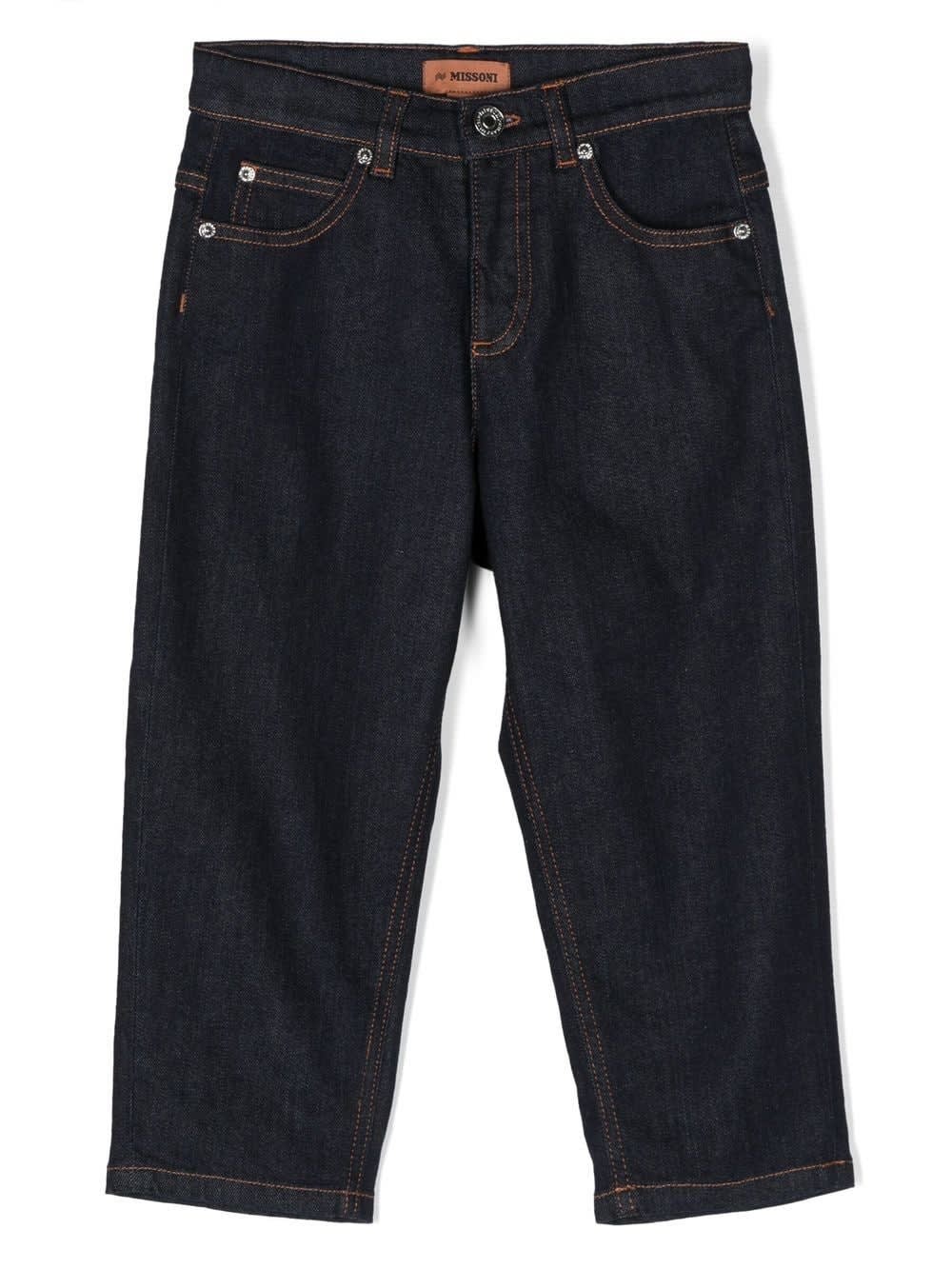 MISSONI STRAIGHT-LEG DARK-WASH JEANS