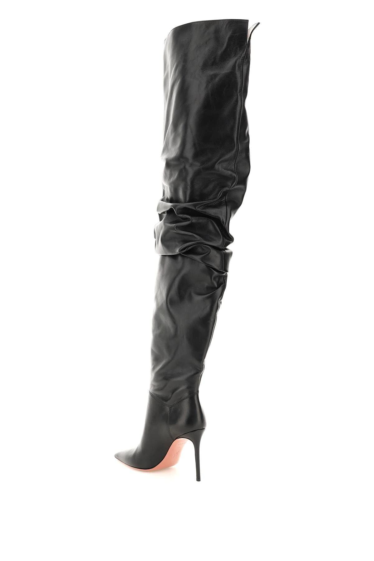 Shop Amina Muaddi Jahleel Thigh-high Boots In Black