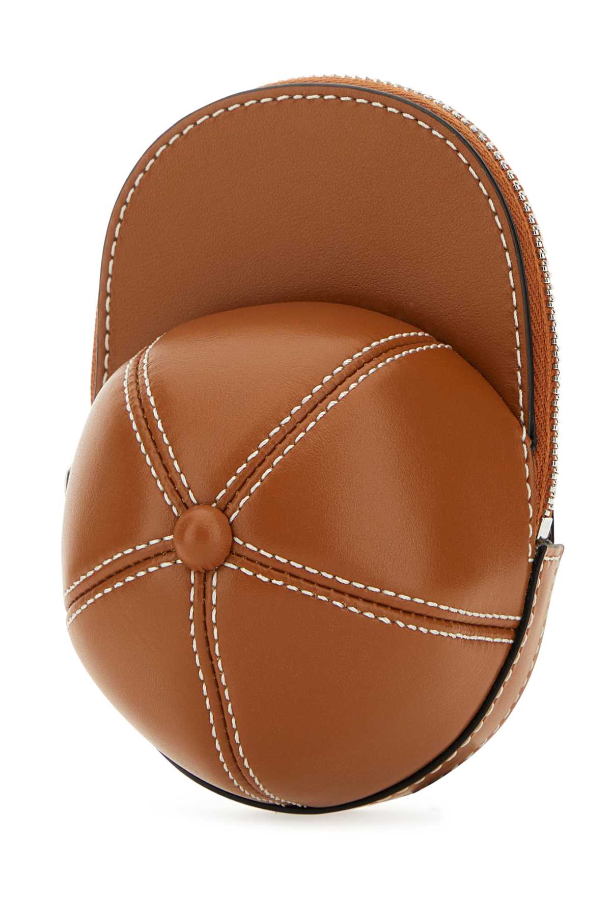 Shop Jw Anderson Caramel Leather Mini Cap Crossbody Bag In Pecan