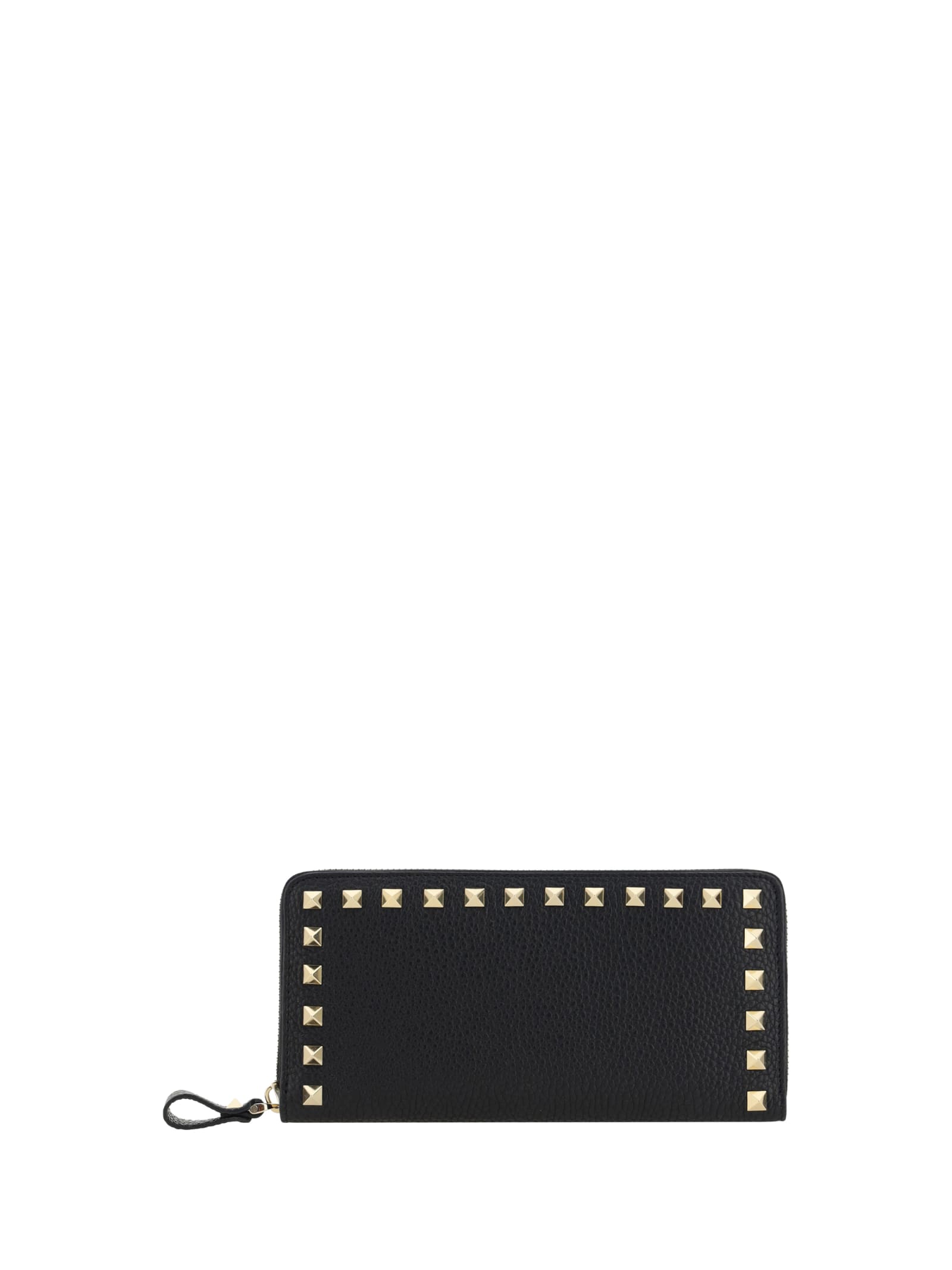 Shop Valentino Garavani Rockstud Flap French Wallet In Nero