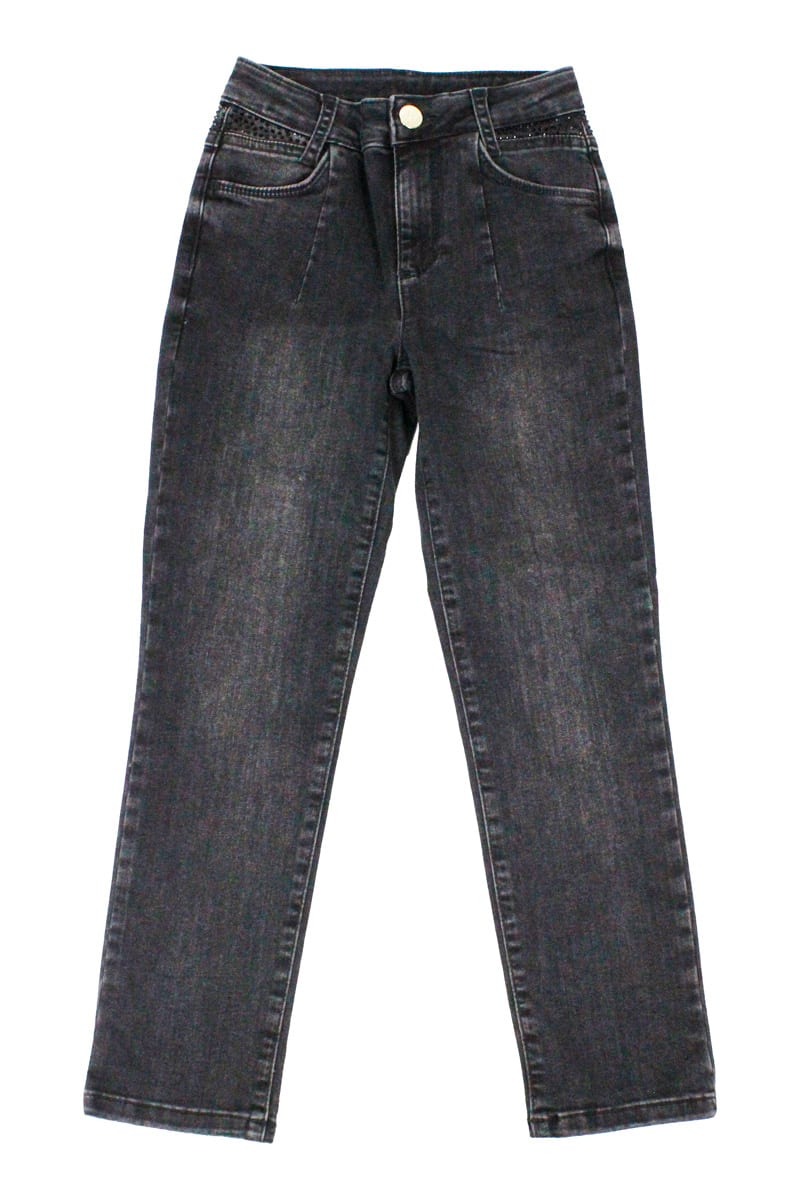 Liu-Jo Black 5-pocket Jeans With Rhinestone Applications On The Waist