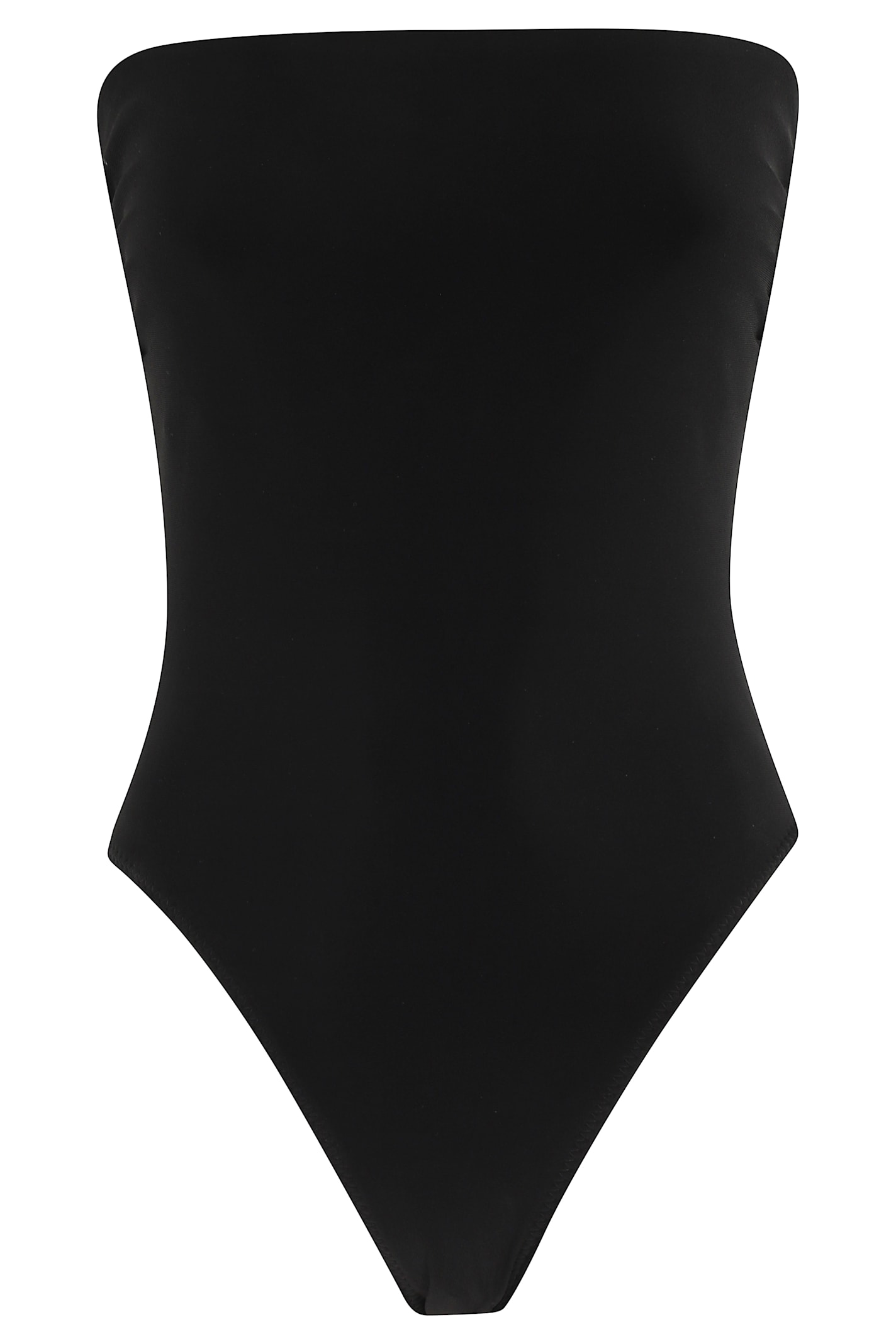 Norma Kamali Minimalist Strapless Bodysuit With High-cut Leg In Black
