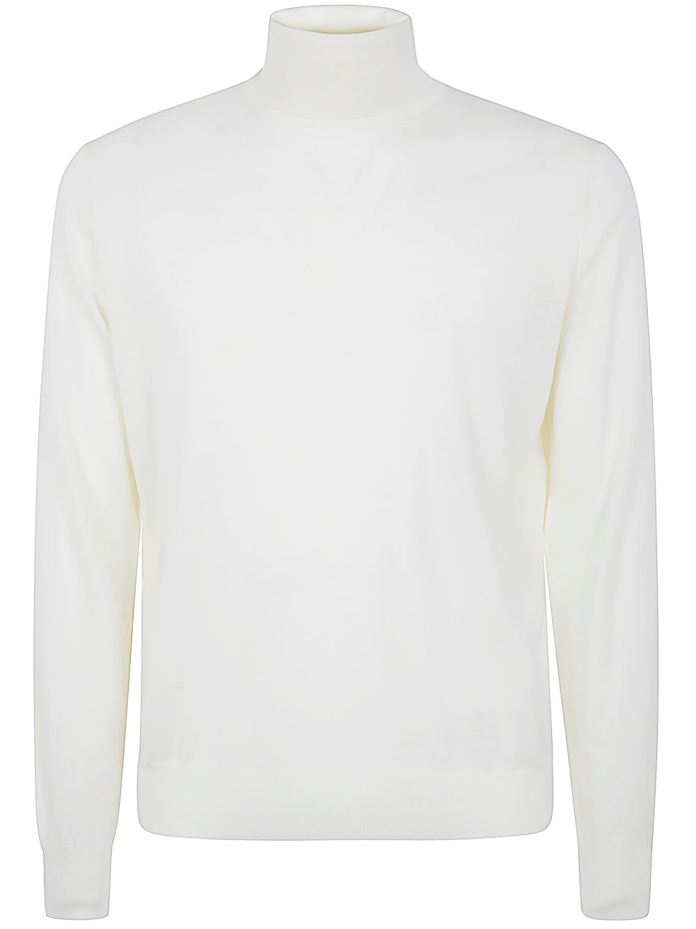 Shop Filippo De Laurentiis Long Sleeves Merinos Turtleneck In Milk