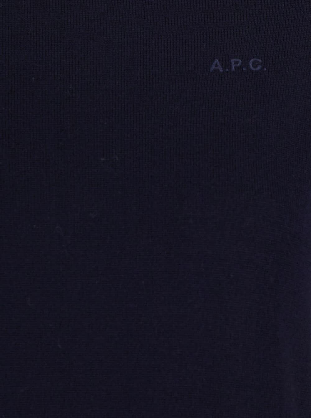 Shop Apc Blue High Neck Sweater With Logo Embroidery In Wool Woman