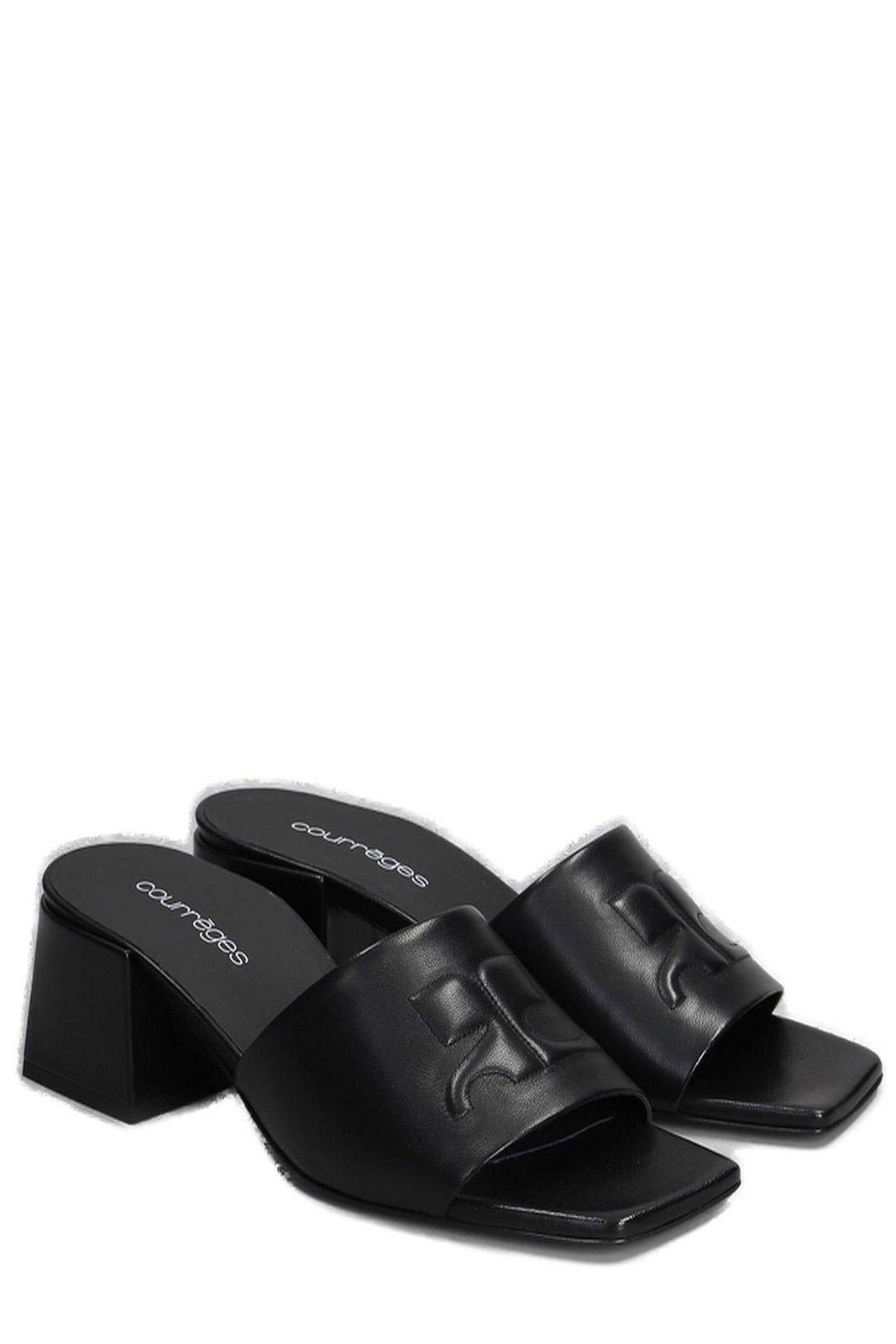 Shop Courrèges Shadow Open-toe Mules In Black