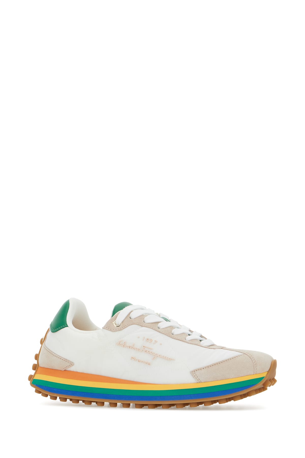 Shop Ferragamo Multicolor Acrylic And Suede Sneakers In 001