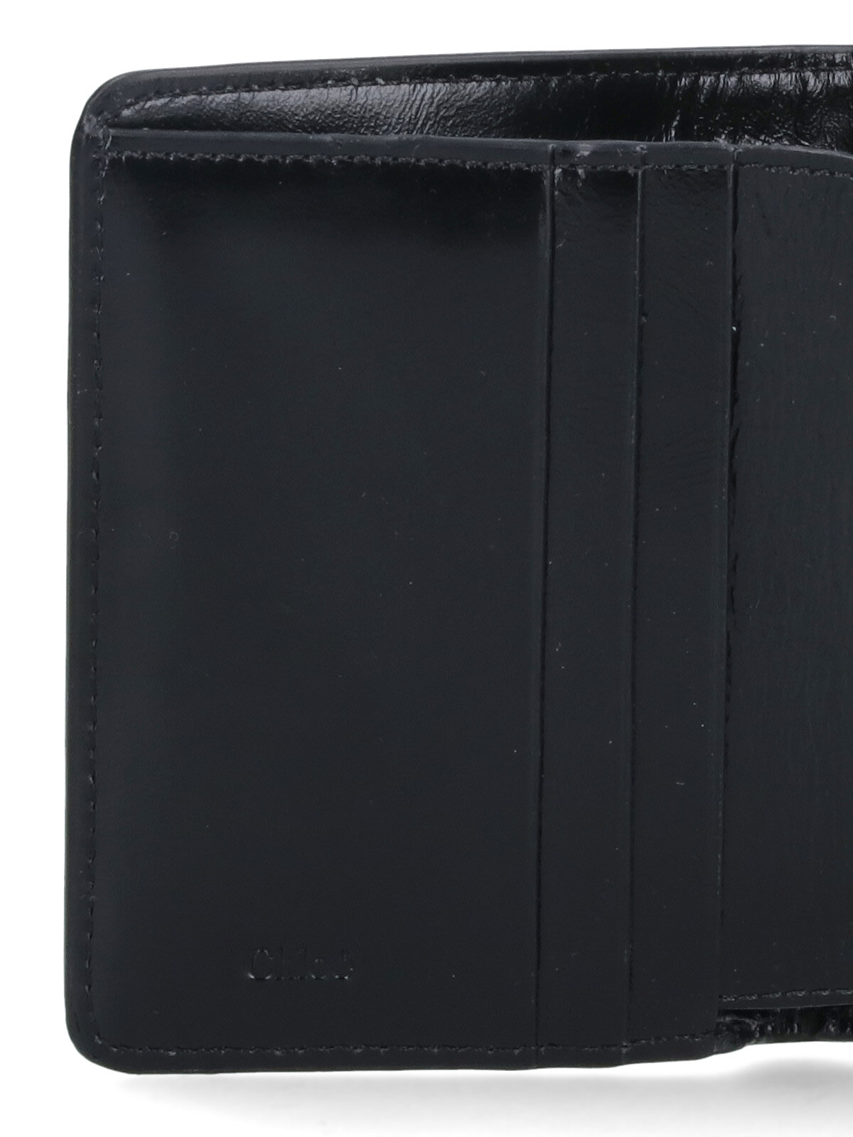 Chloé Alphabet Leather Wallet In Black
