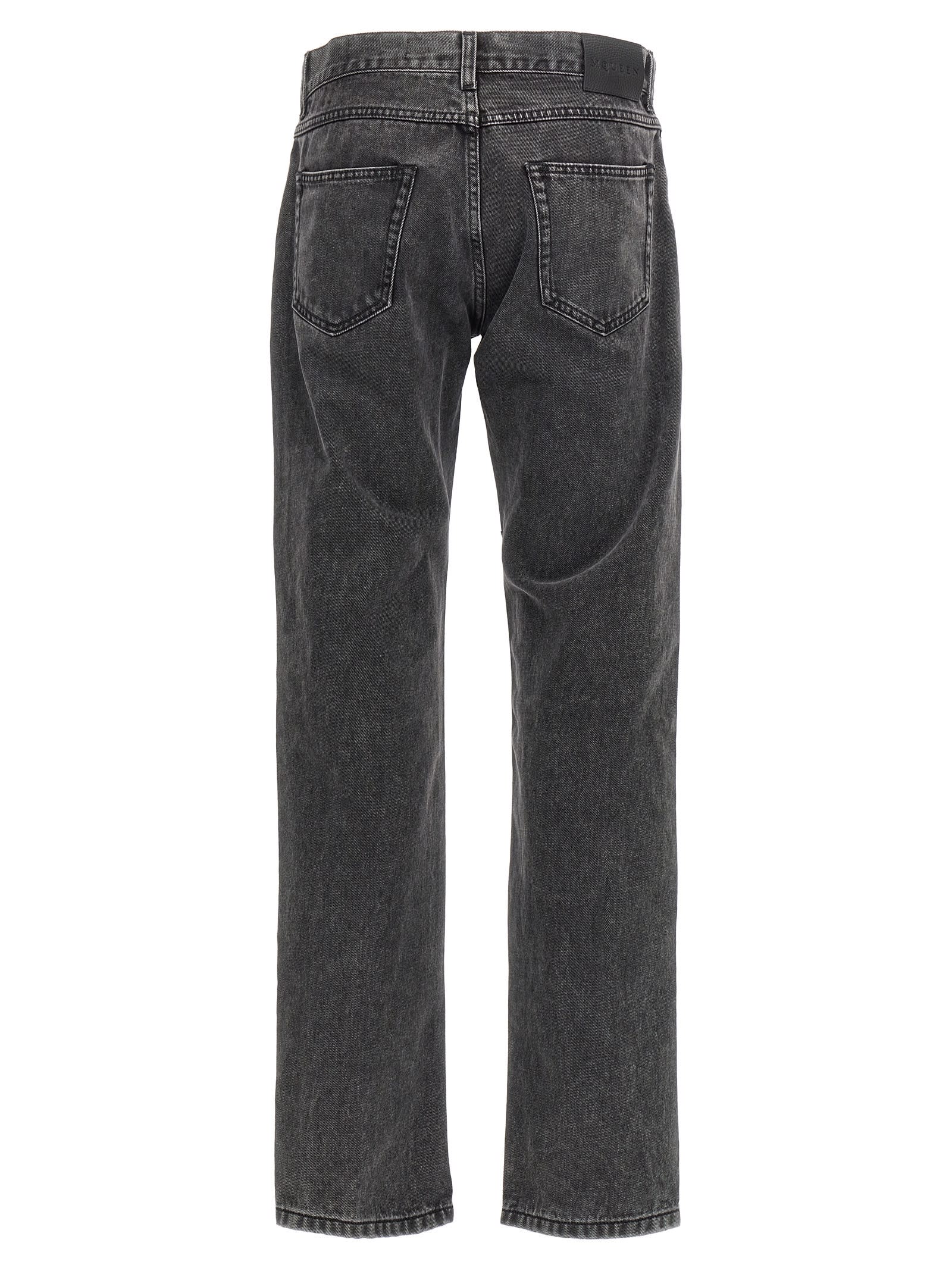 Alexander Mcqueen Alexander Mc Queen "metal Plate" Jeans In Black