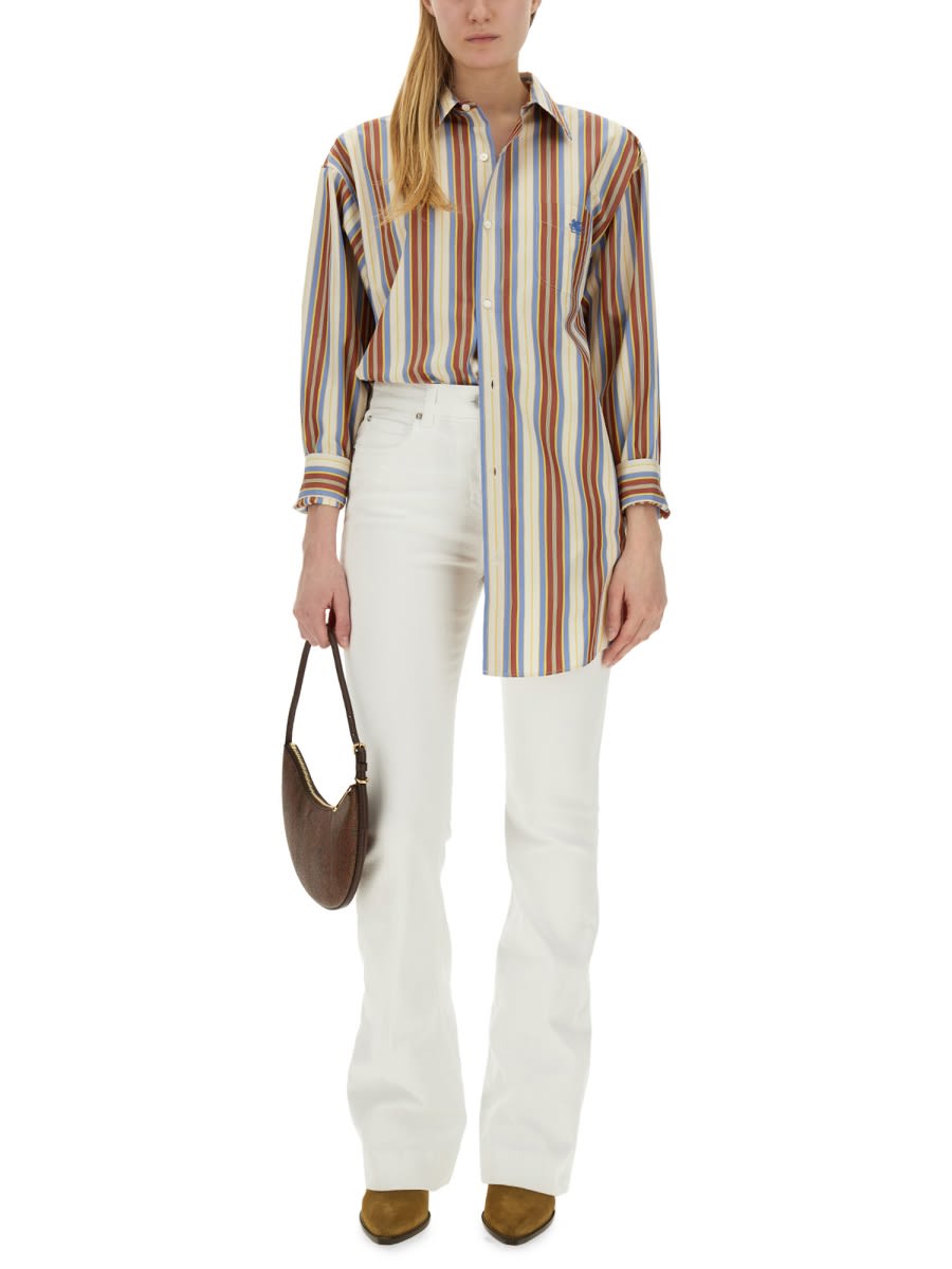 Shop Etro Pegasus Shirt In Multicolour