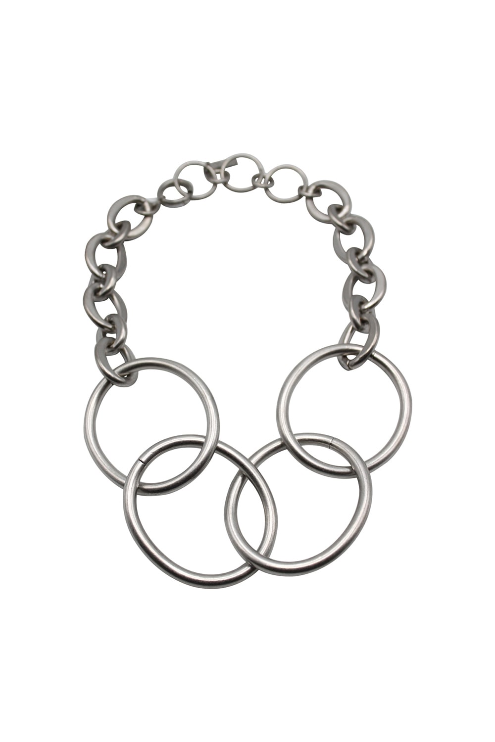 Shop Junya Watanabe Four Ring Chain Link Necklace In Silver