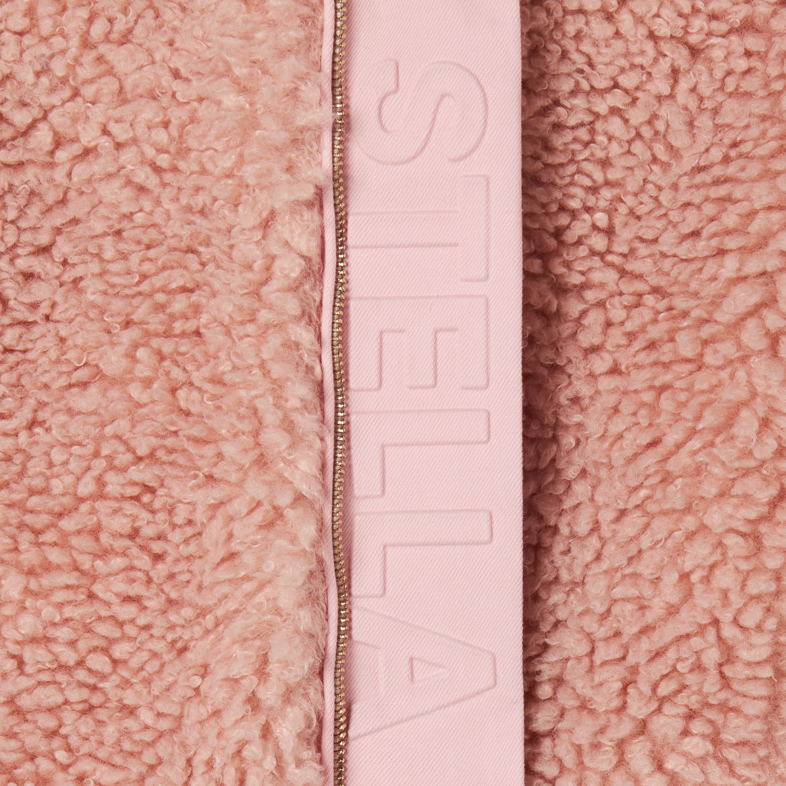 Shop Stella Mccartney Faux Fur Coat With Zip In Pink