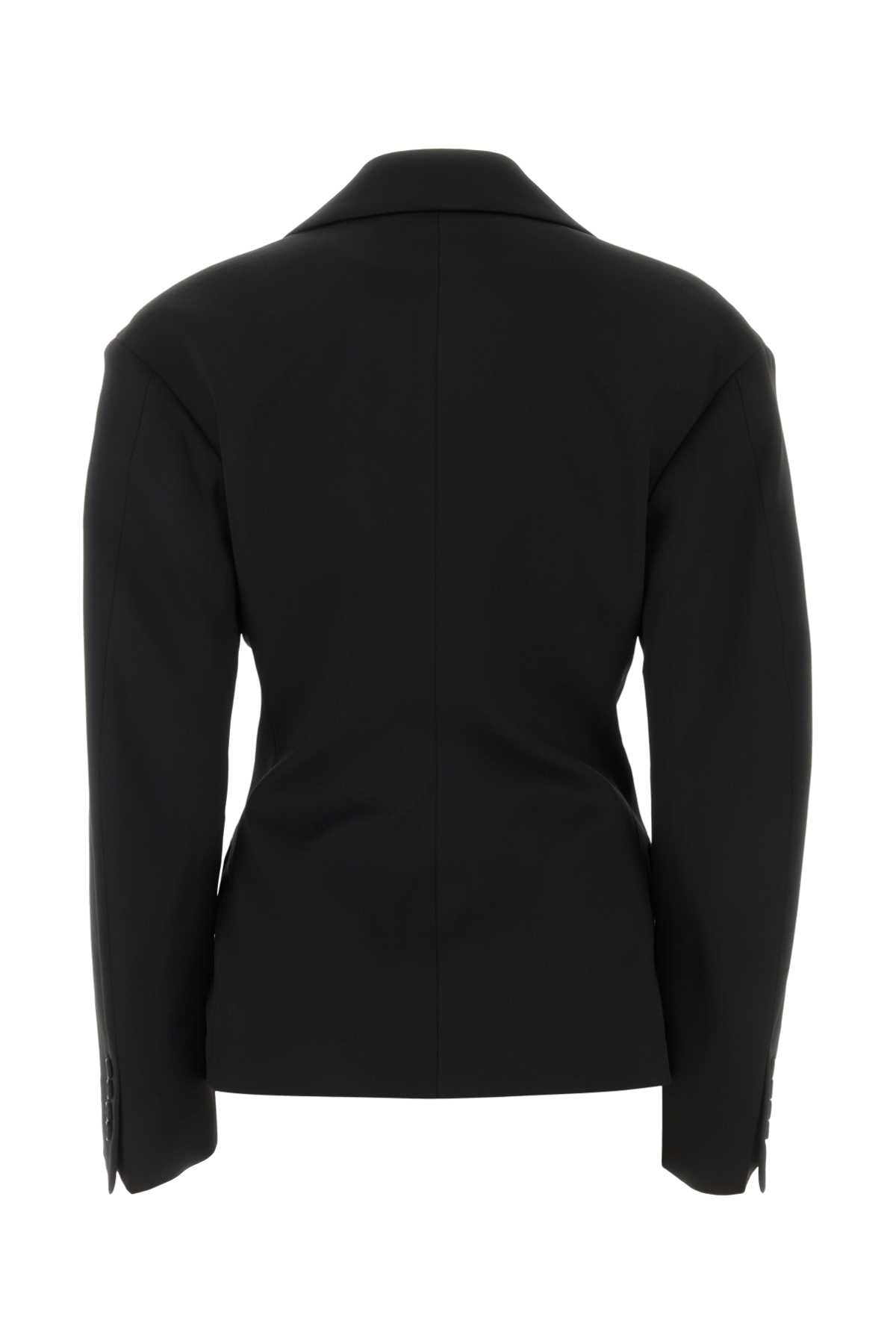 Shop Off-white Black Stretch Wool Blazer In Blackblac