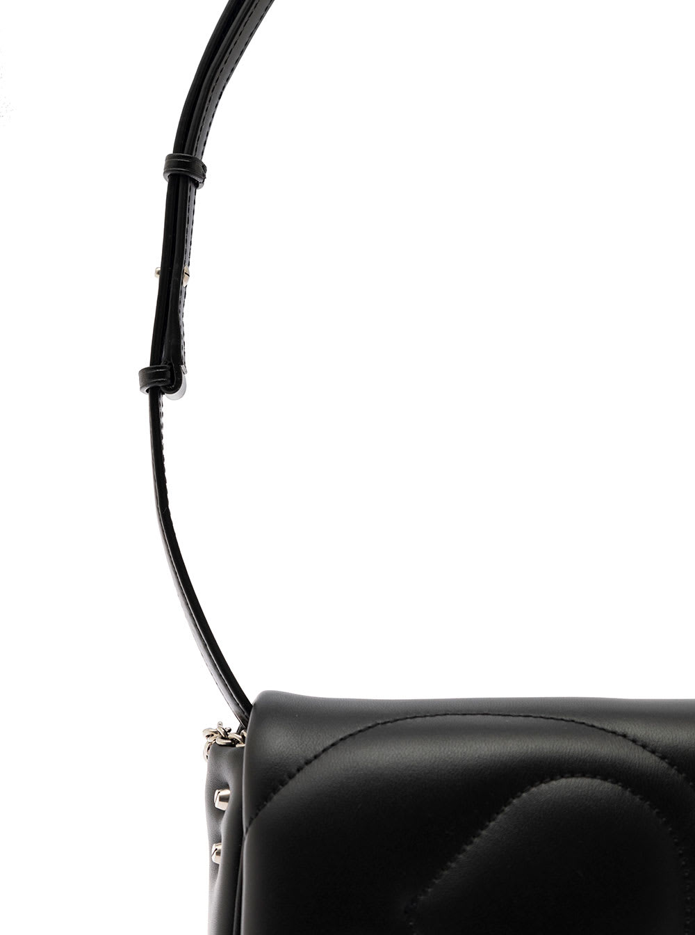 Shop Alexander Mcqueen The Seal Black Shoulder Bag With Seal Detail In Matelassé Leather Woman