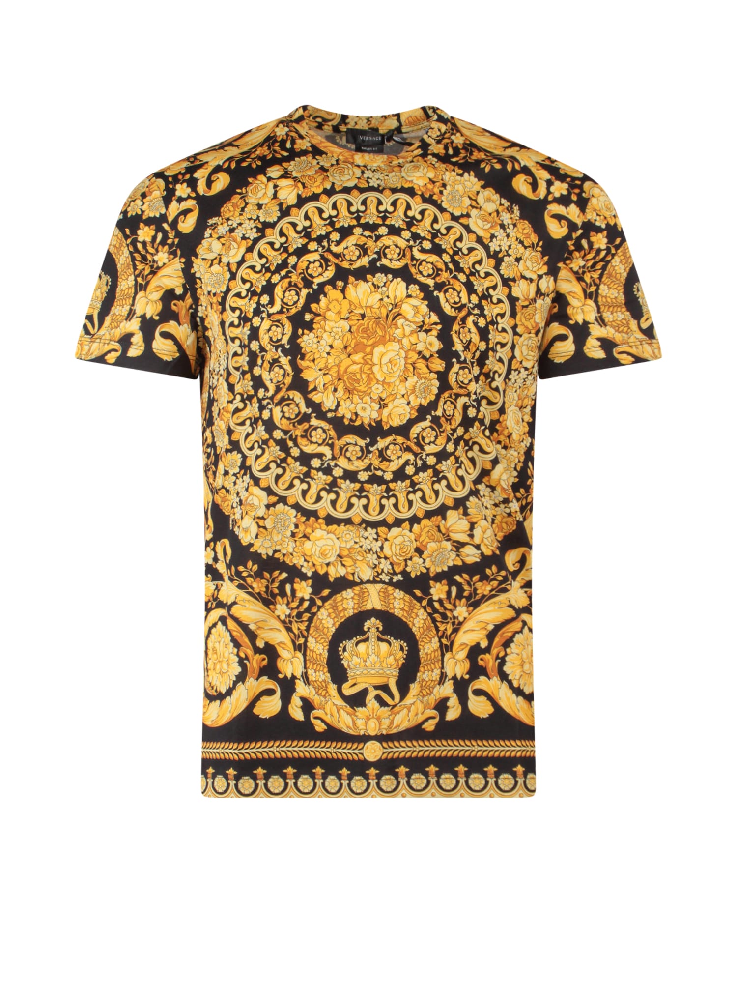 Shop Versace T-shirt In Nero/oro