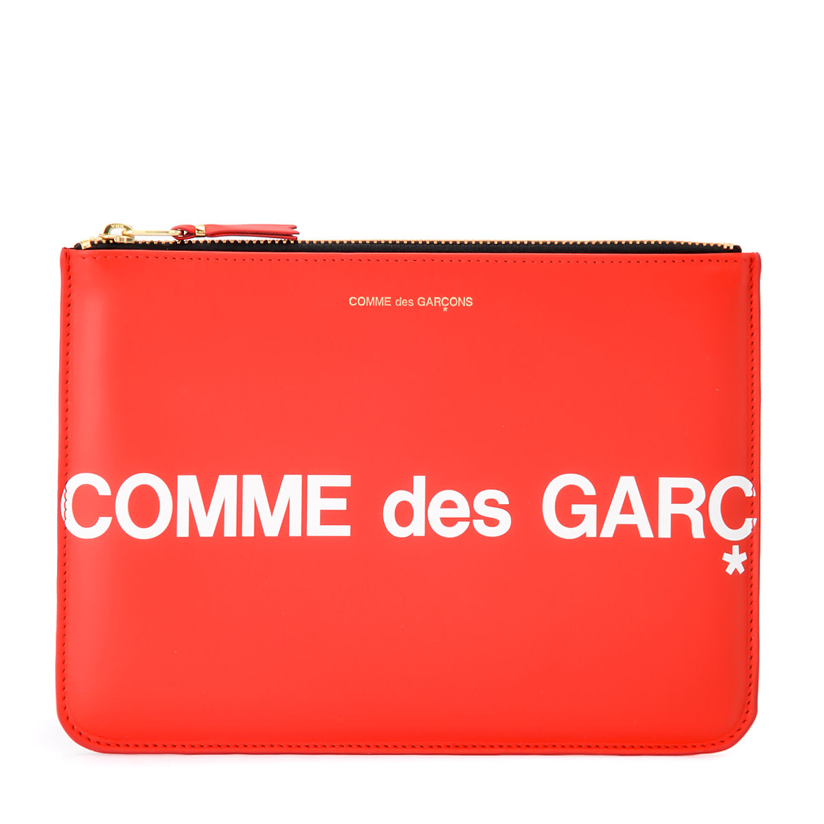 Comme Des Garçons Wallet Huge Logo Sachet In Red Leather