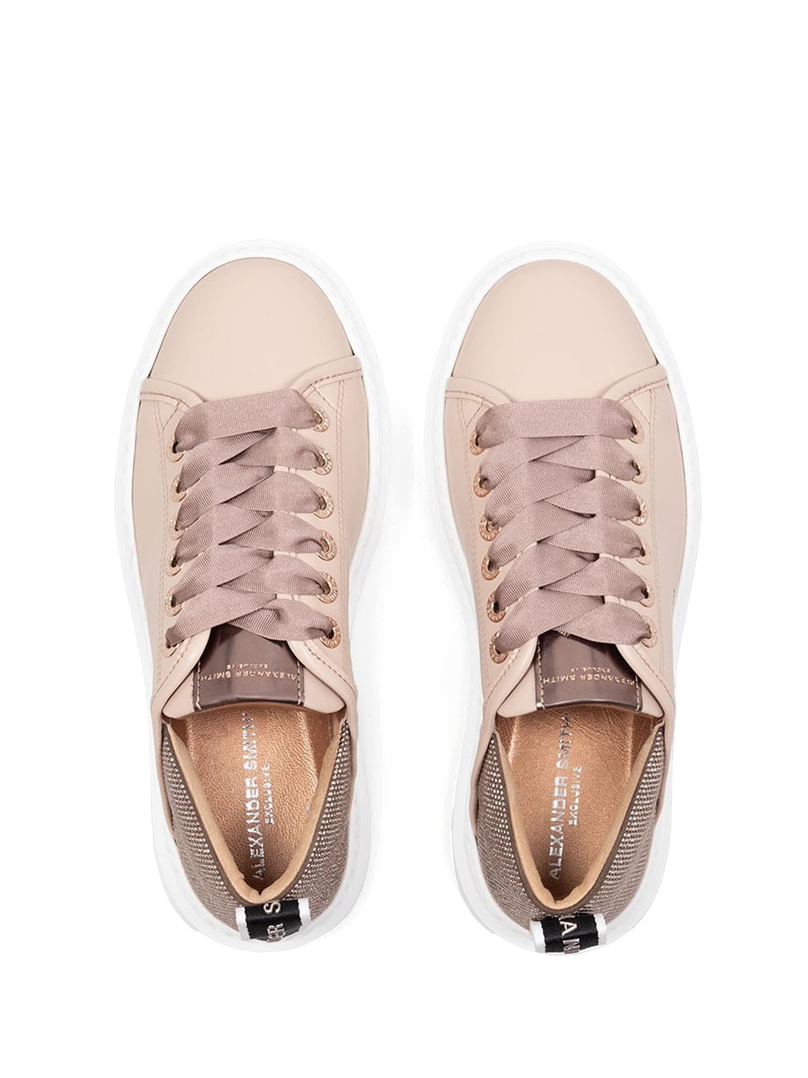 Shop Alexander Smith Wembley Sneaker Powder Leather In Cipria