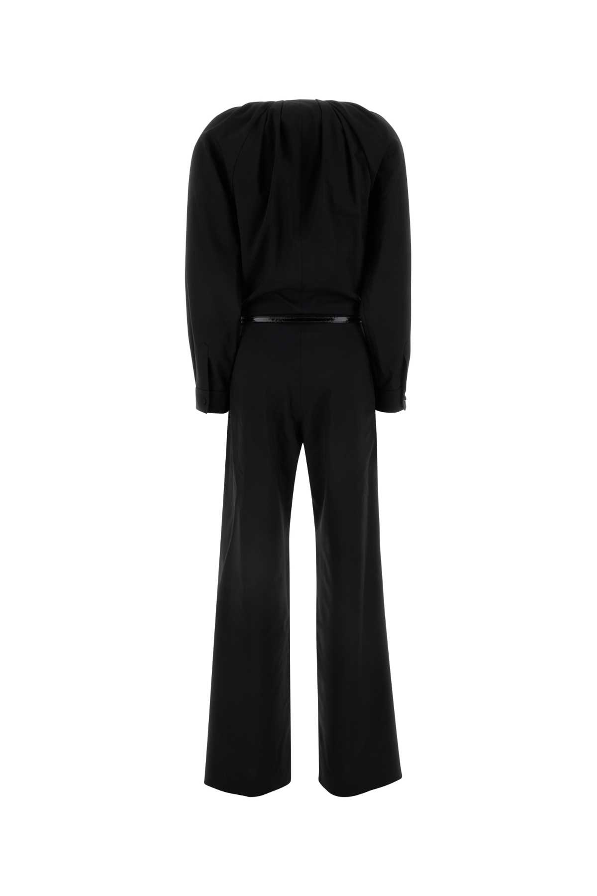 Shop Gucci Black Stretch Wool Jumpsuit