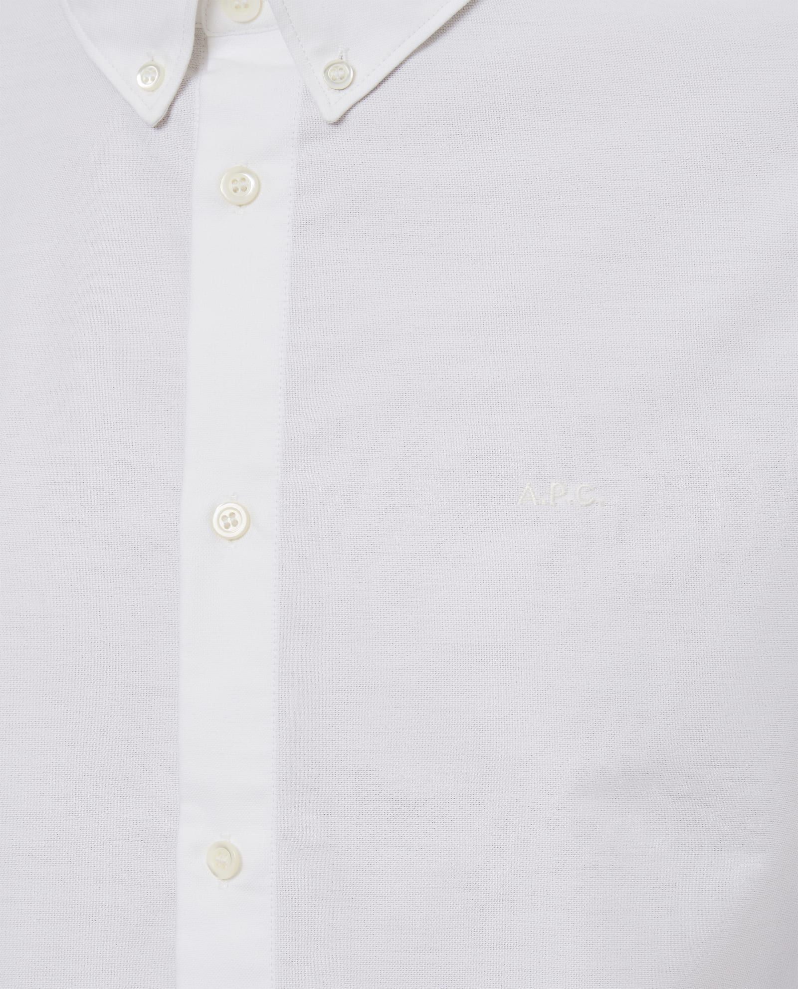 Shop Apc Greg Cotton Shirt In White