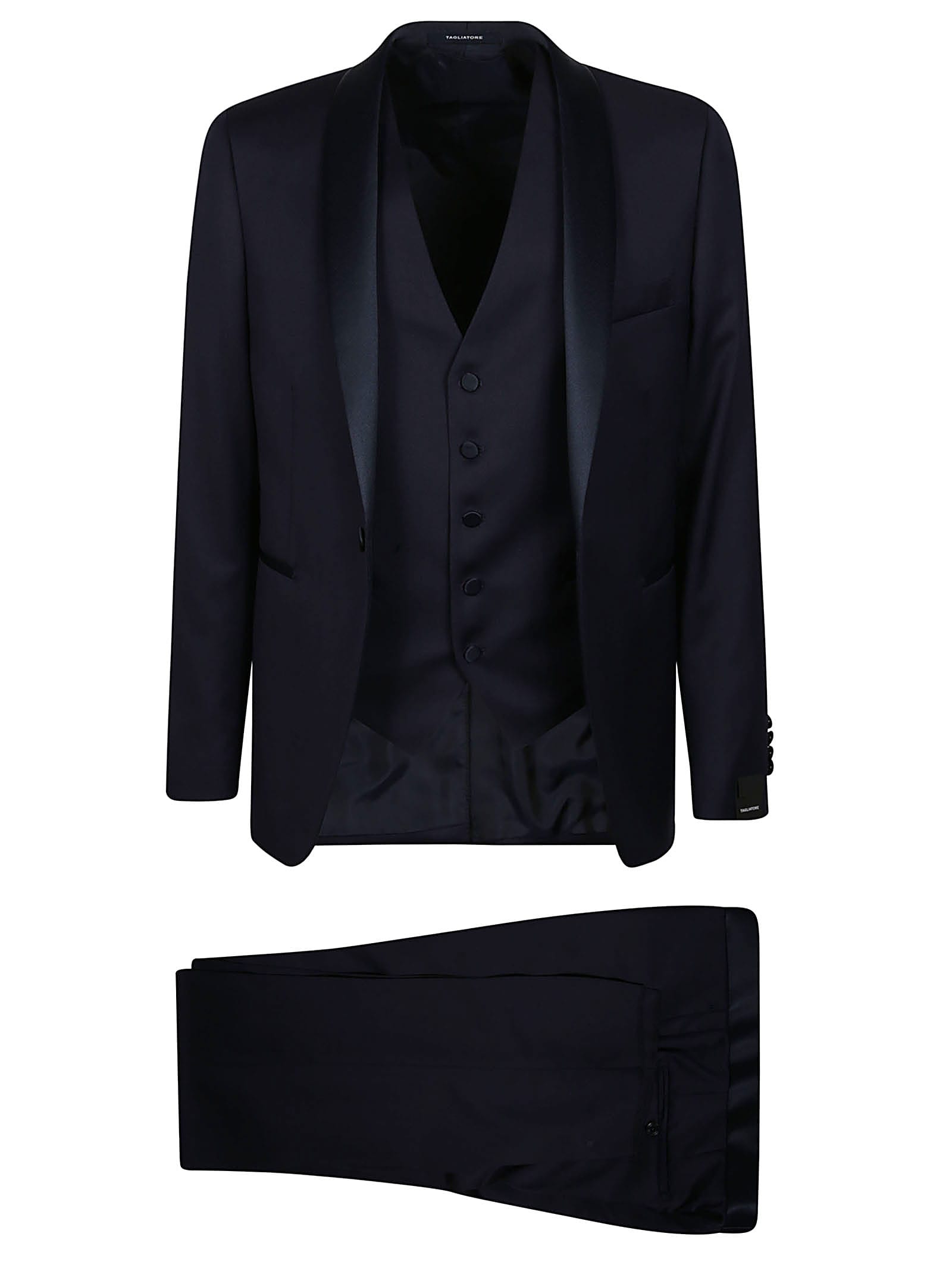 Shop Tagliatore Suit+gilet In Blu