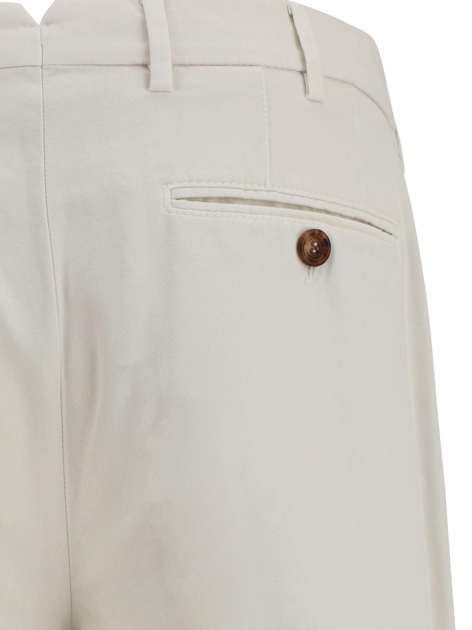 Brunello Cucinelli White Chino Pants In White