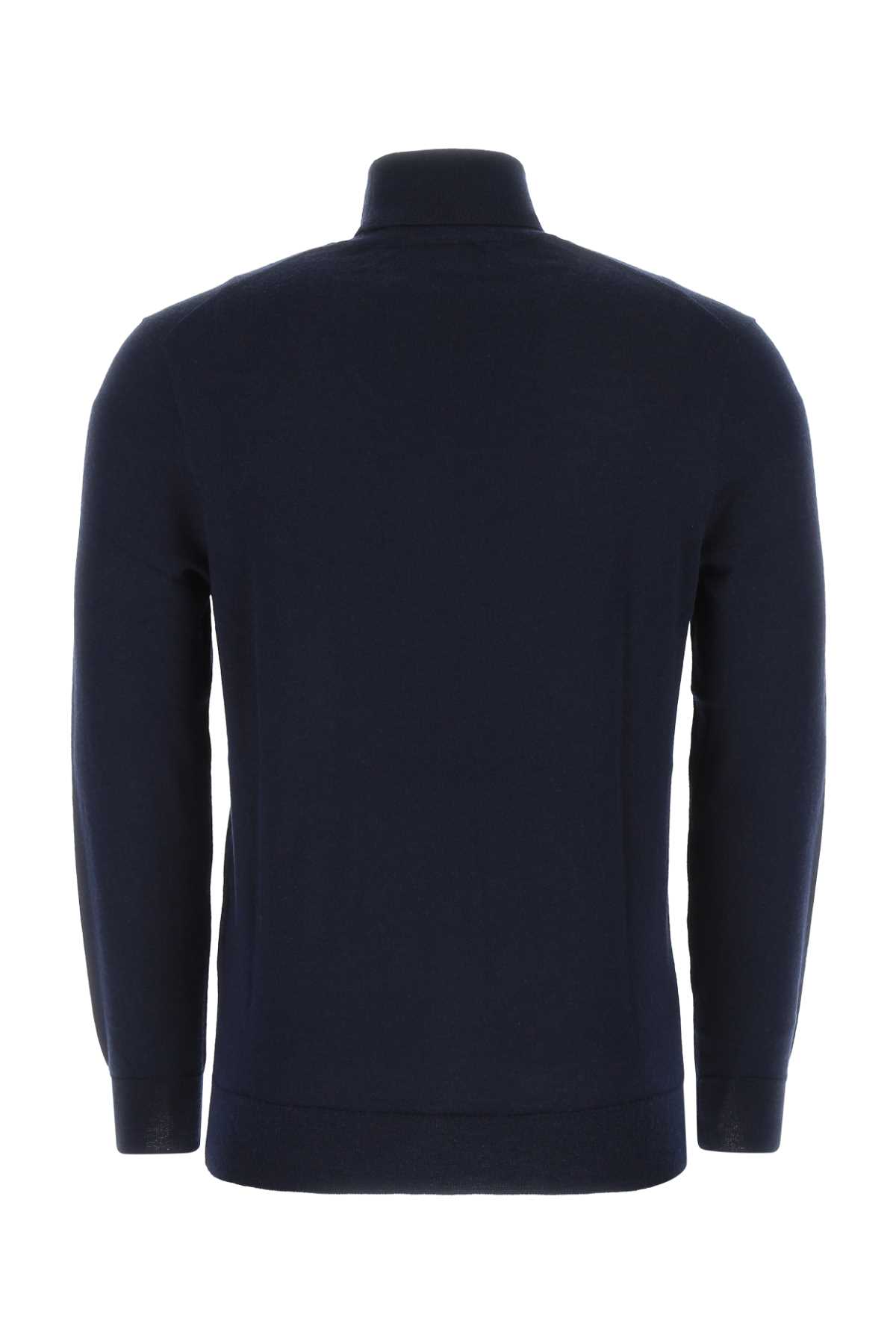 Shop Polo Ralph Lauren Dark Blue Wool Blend Sweater In 005